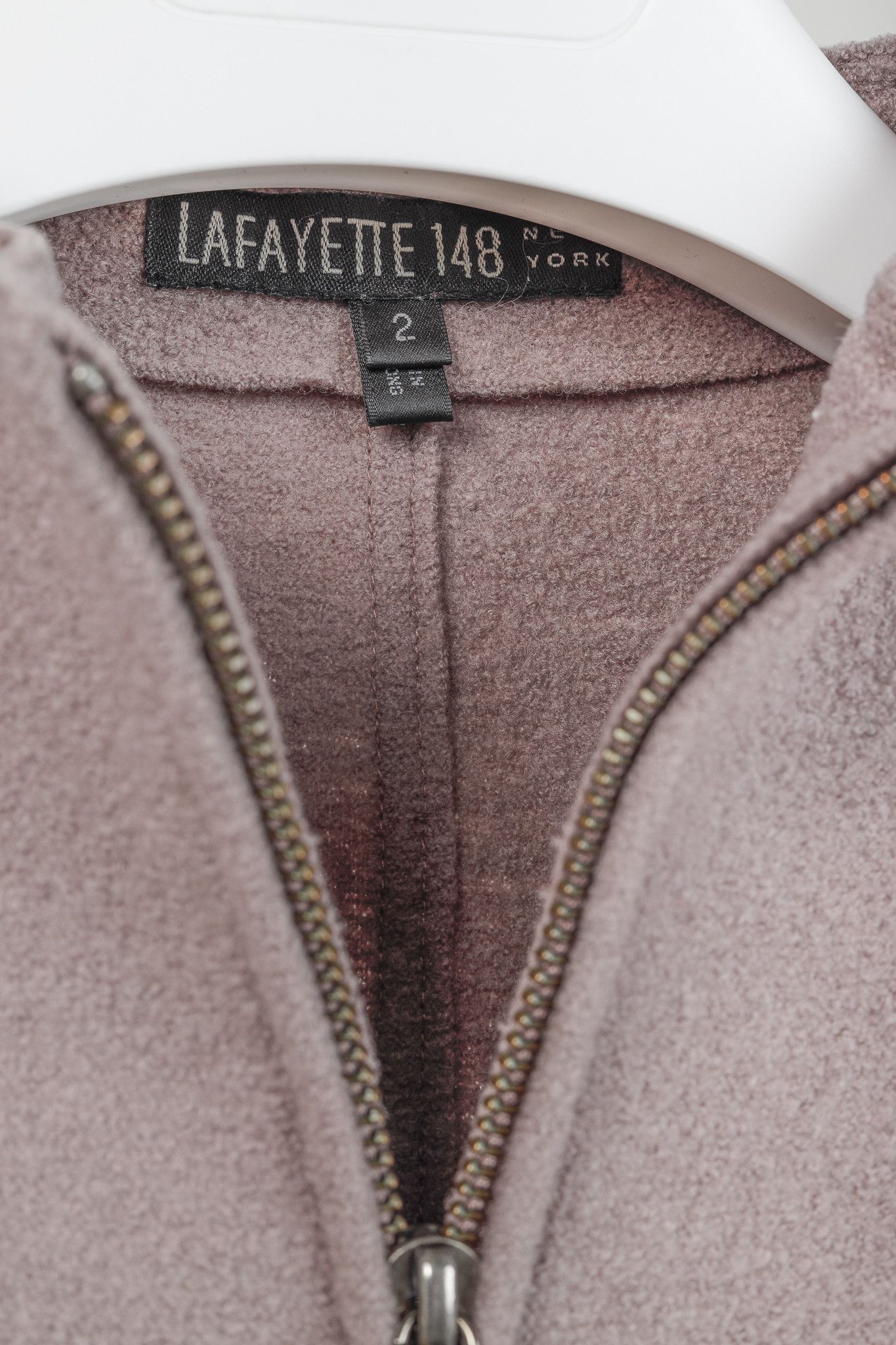 Lafayette 148 Lafayette 148 Lavender Boiled-Wool Zip Jacket Size XS / US 0-2 / IT 36-38 - 6 Thumbnail