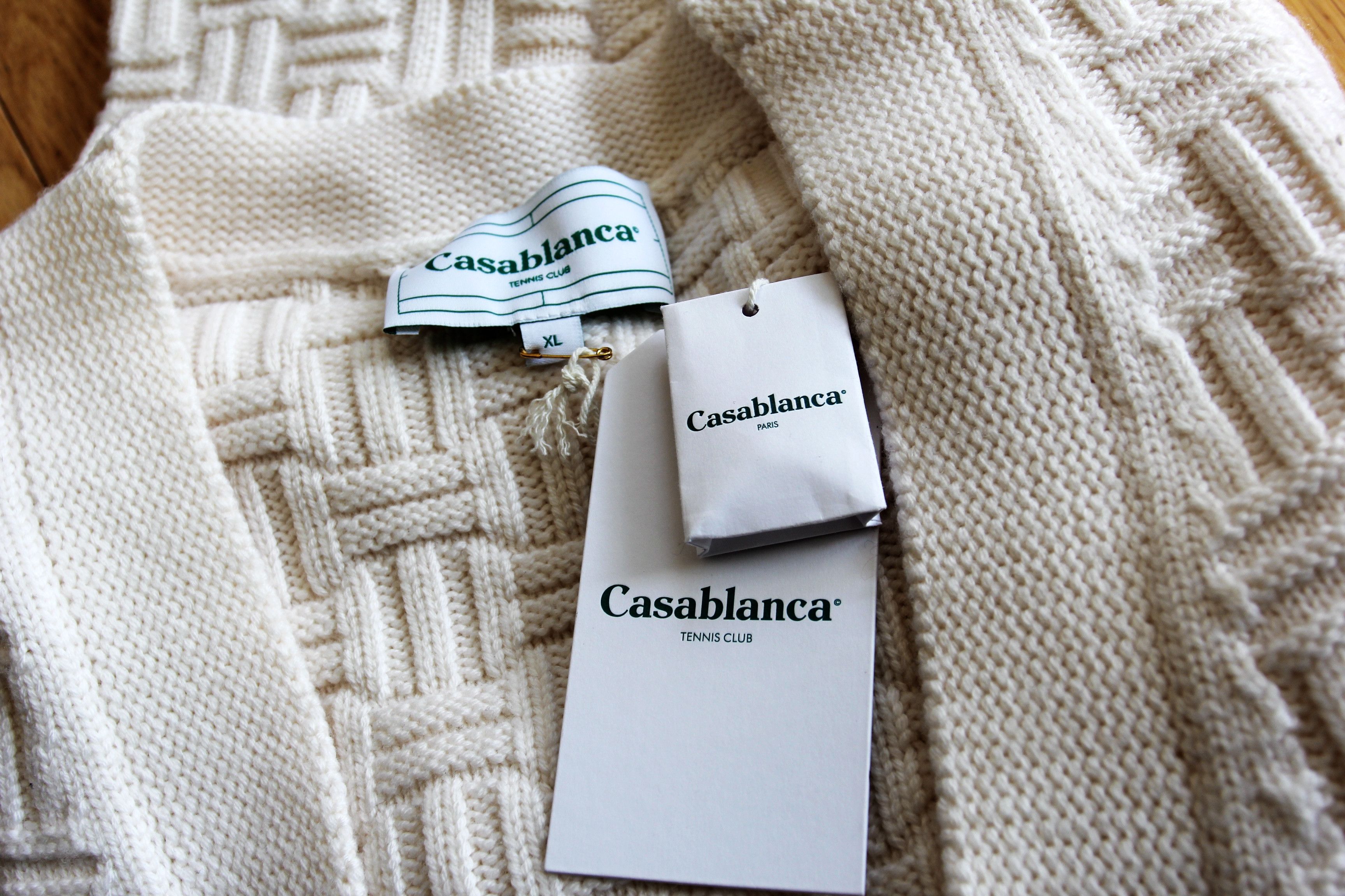 Casablanca BNWT AW24 CASABLANCA MERINO WOOL COLUMN STITCH CARDIGAN XL Size US XL / EU 56 / 4 - 8 Thumbnail