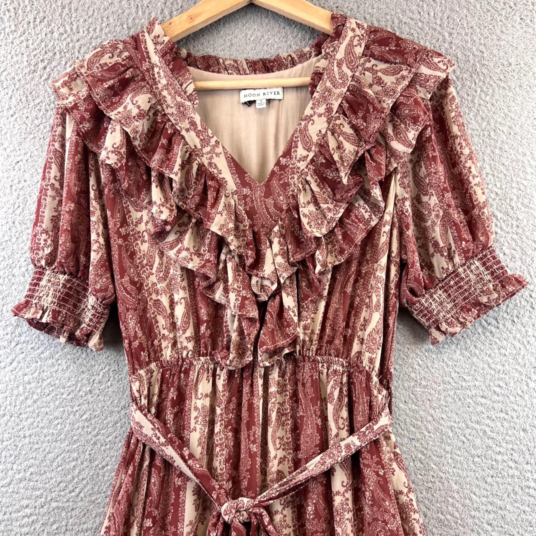 princess polly baby blue dress Misty Meadow Floral Button-Up Maxi Prairie Dress, Chocolate / L main image 1
