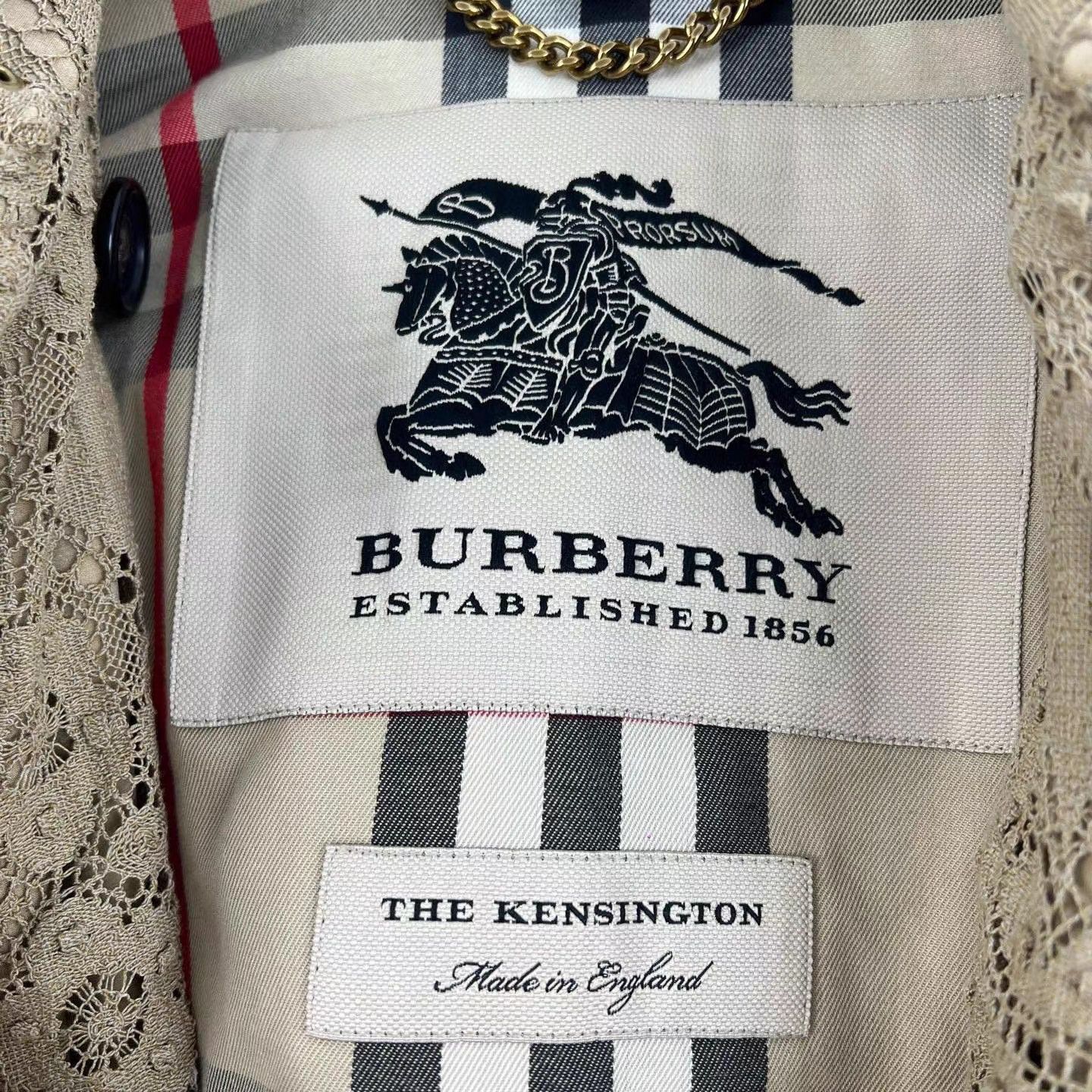 Burberry Burberry Kensington Lace Floral Mid-Length Trench Coat K12 Size S / US 4 / IT 40 - 6 Thumbnail