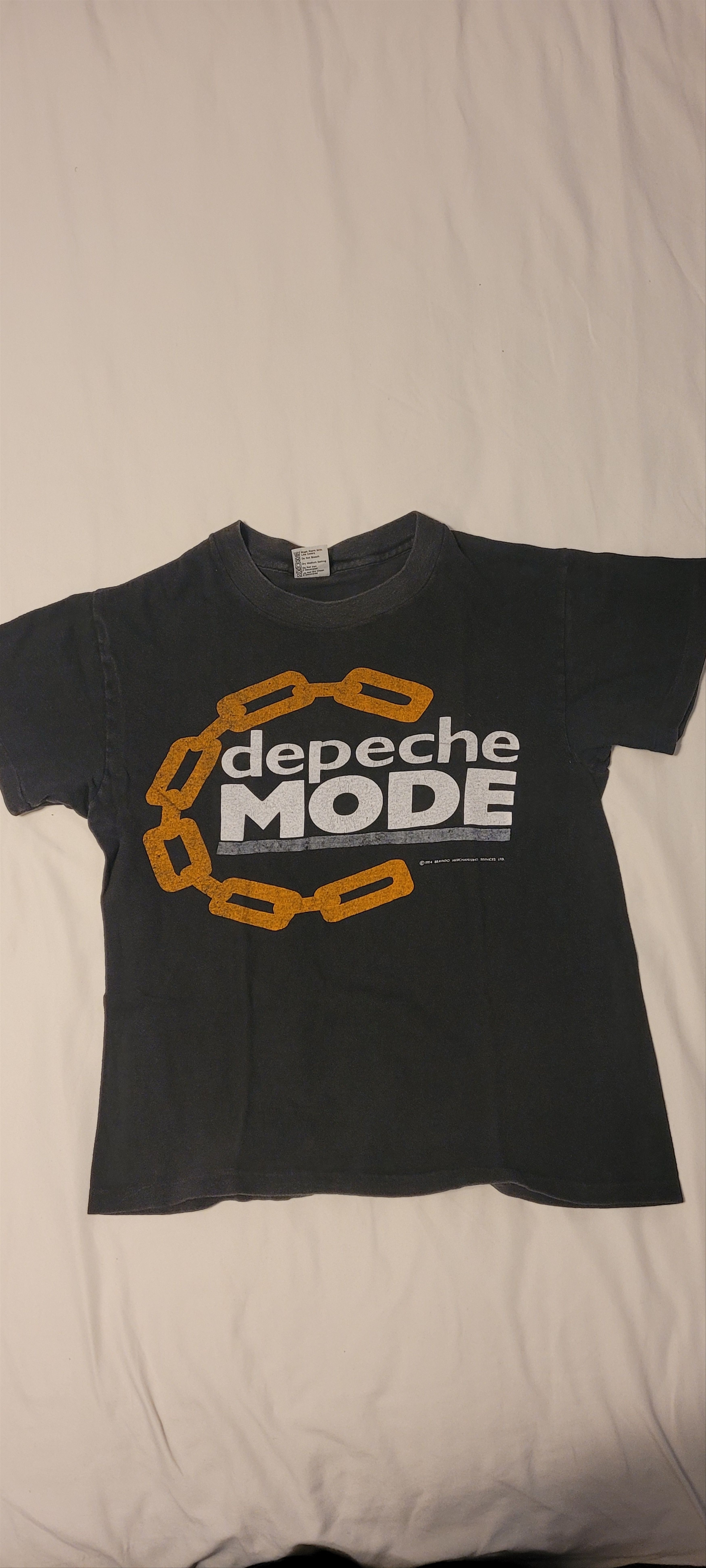 image of Vintage 1984 Depeche Mode Concert T-Shirt in Black, Men's (Size Medium)