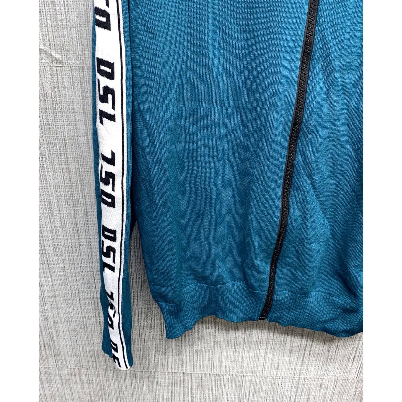 Diesel Diesel Women Blue Cotton Blend Full Zip Sweater Size L - Regular Solid Long Sleeve Collared Size L / US 10 / IT 46 - 4 Thumbnail