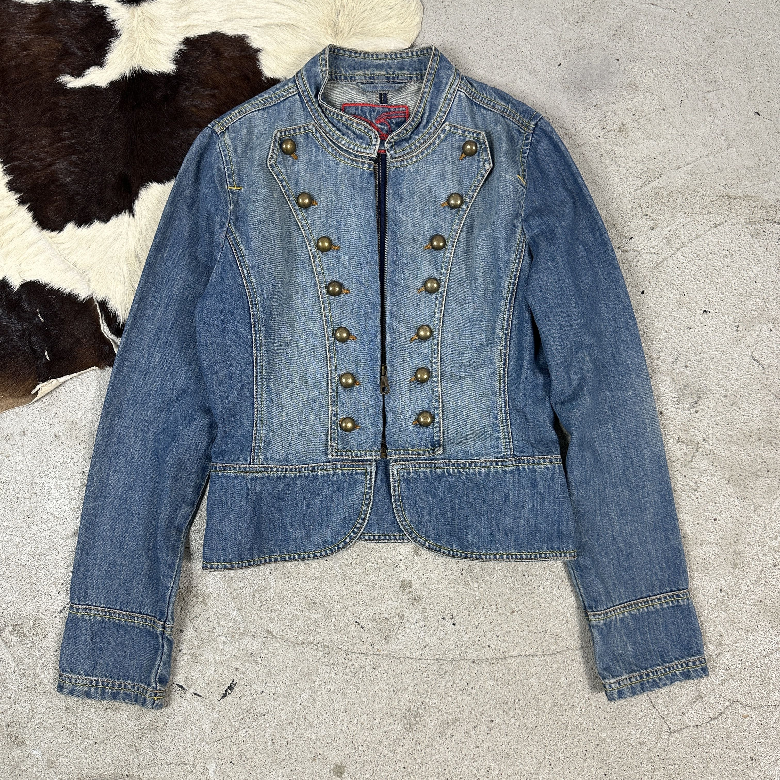 Vintage Vintage Denim Officer Military Styled 00S Jeans Jacket Size M / US 6-8 / IT 42-44 - 2 Thumbnail
