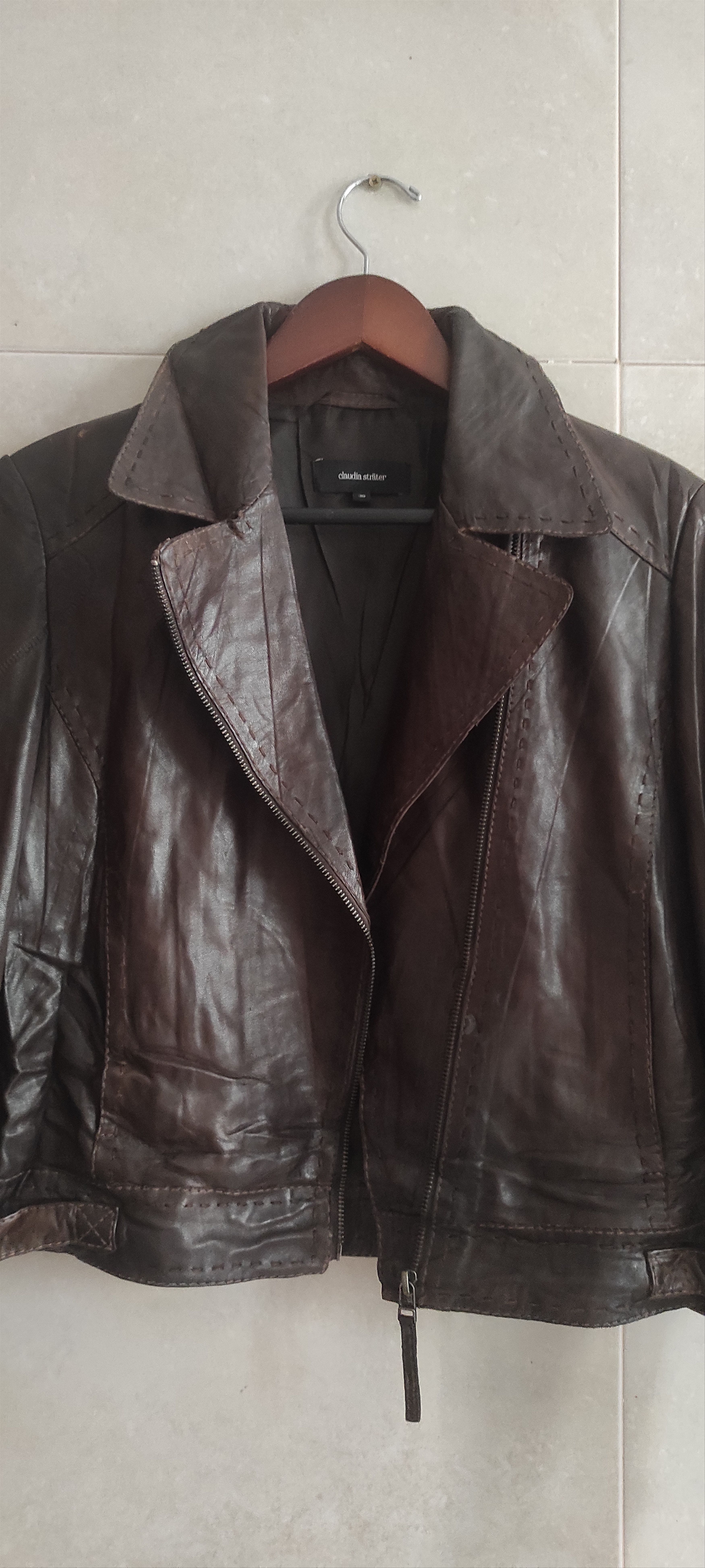 Genuine Leather Claudia Strater Genuine Soft Leather Biker Jacket Brown Size S / US 4 / IT 40 - 4 Thumbnail