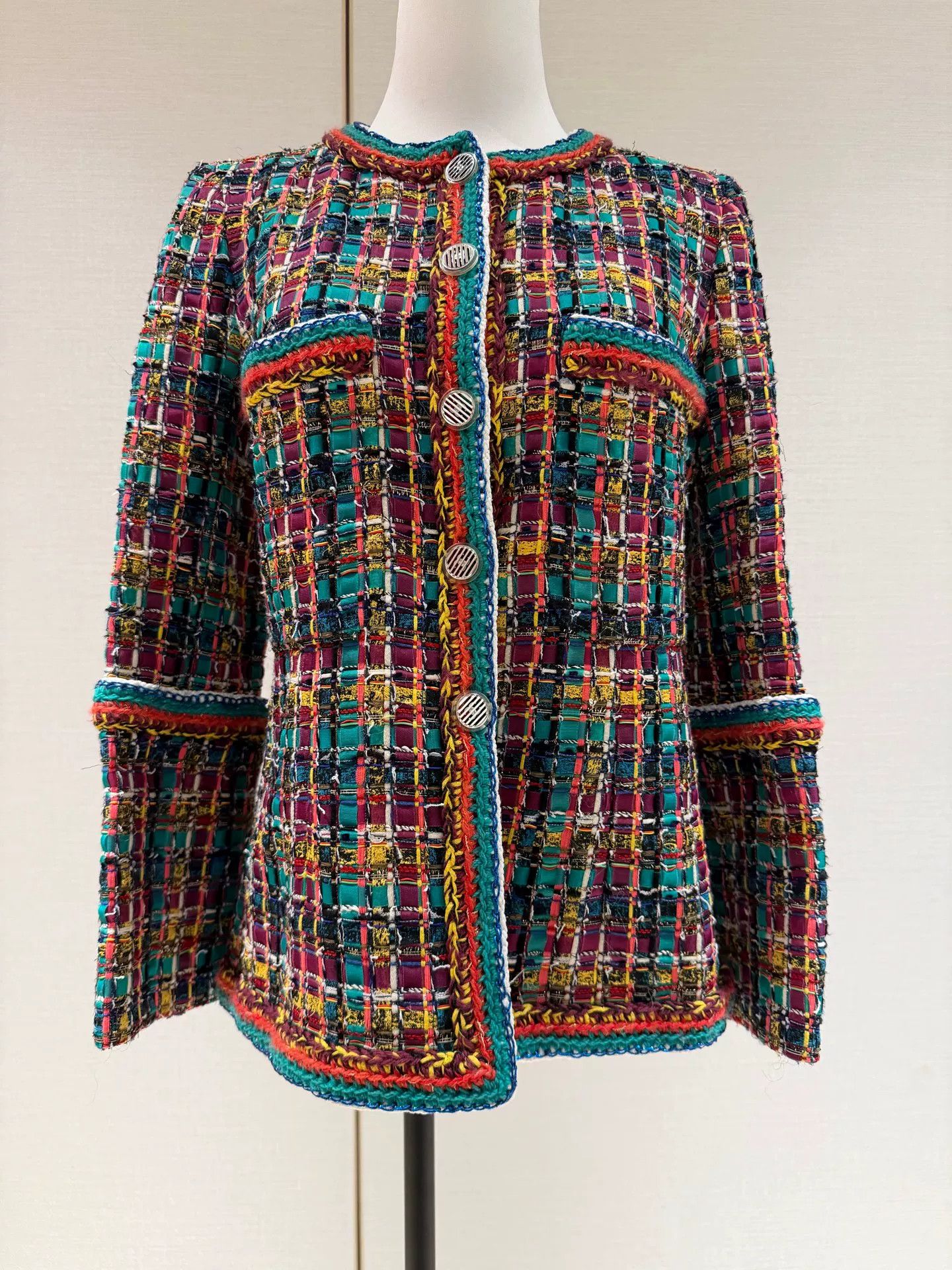Chanel Chanel Colorful Mosaic Knit Jacket Size US S / EU 44-46 / 1 - 1 Thumbnail