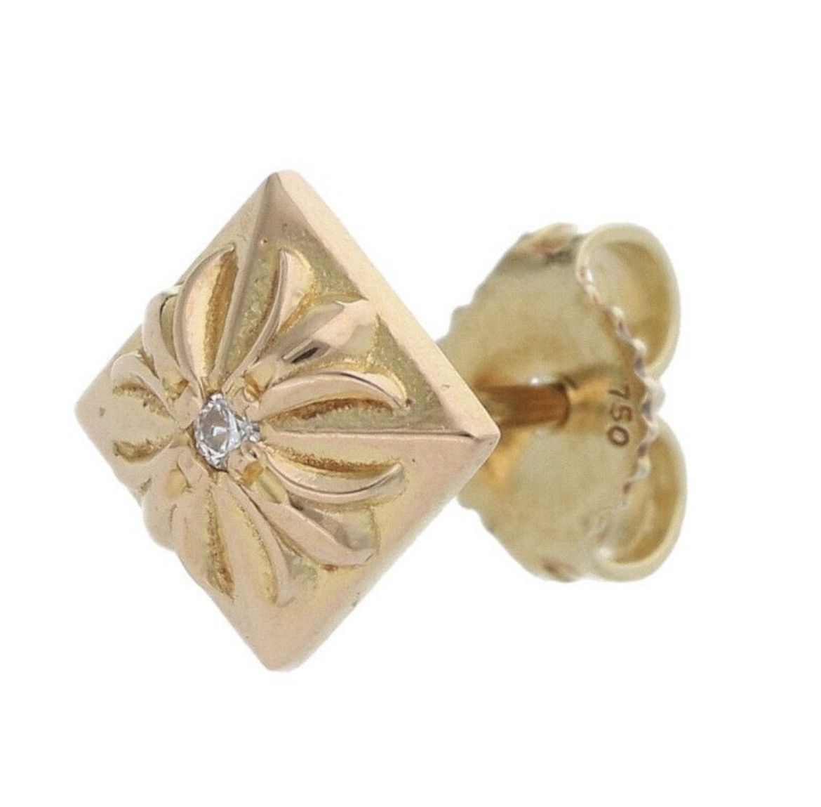 Chrome Hearts Chrome Hearts 22K Stud Pyramid PLUS DIAMOND Gold EARRING Size ONE SIZE - 1 Thumbnail