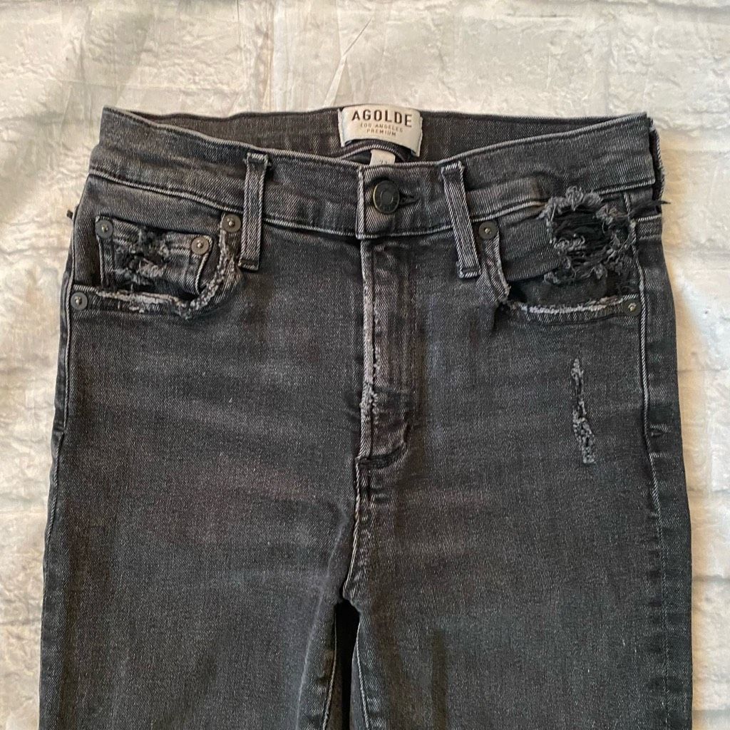 Agolde Agolde Los Angeles premium women 27 distressed ripped cotton Size 27" / US 4 / IT 40 - 3 Thumbnail
