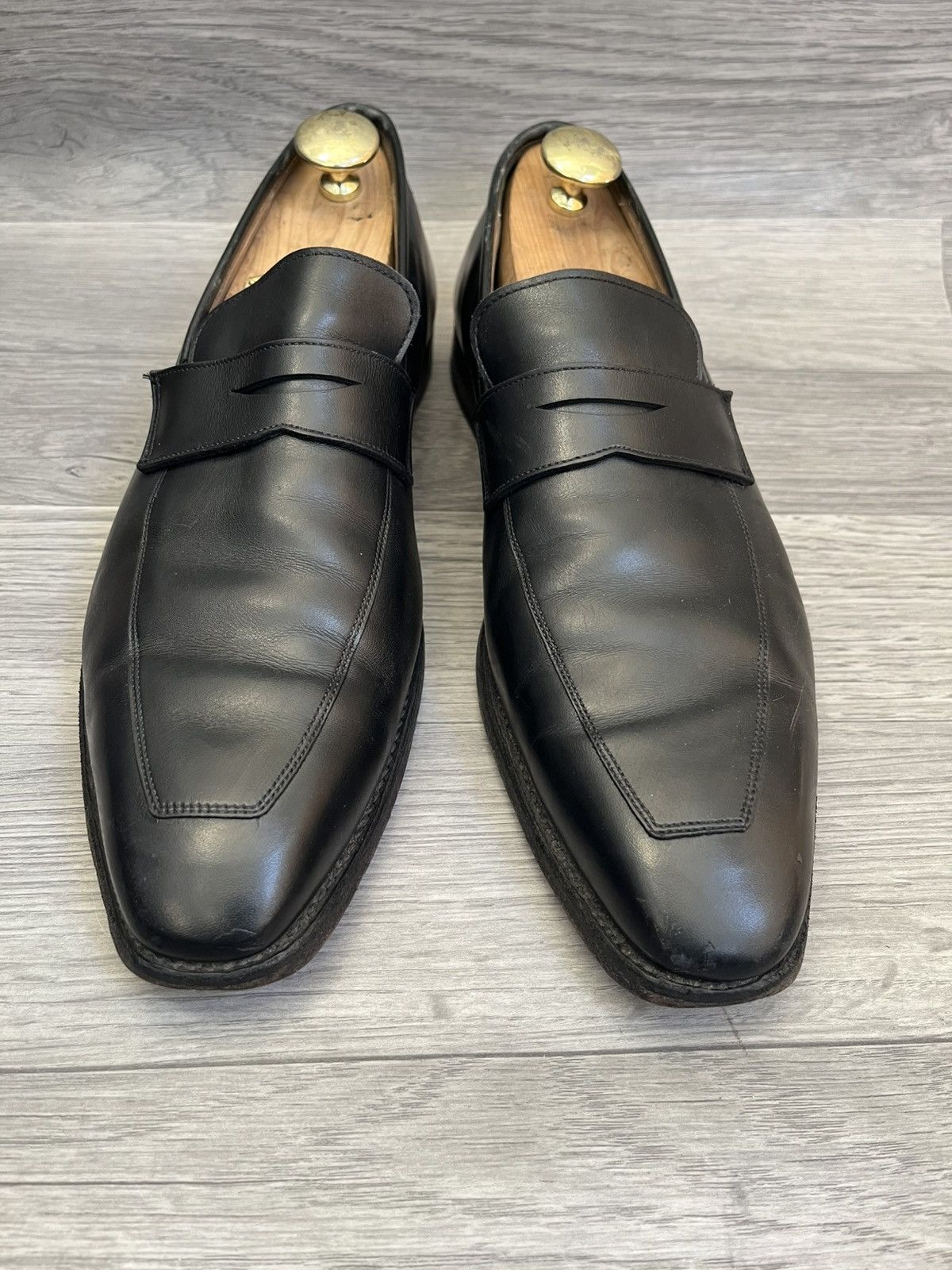 Crockett & Jones Crockett and jones Merton black leatherp enny loafer Size US 11 / EU 44 - 3 Thumbnail