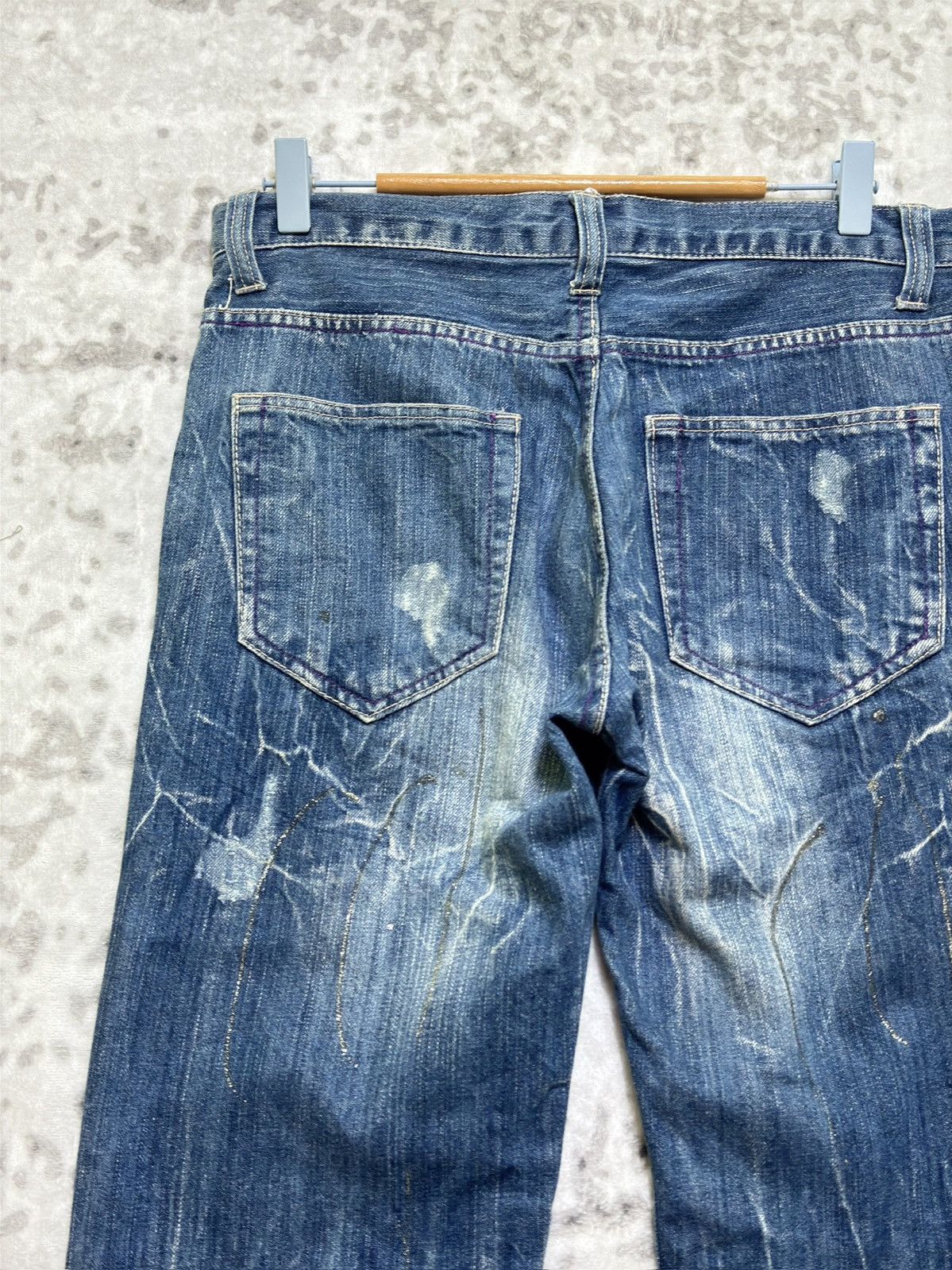 Hysteric Glamour NYLAUS Studded Claw Mark Glitter Splash Denim Jeans Size US 30 / EU 46 - 9 Thumbnail