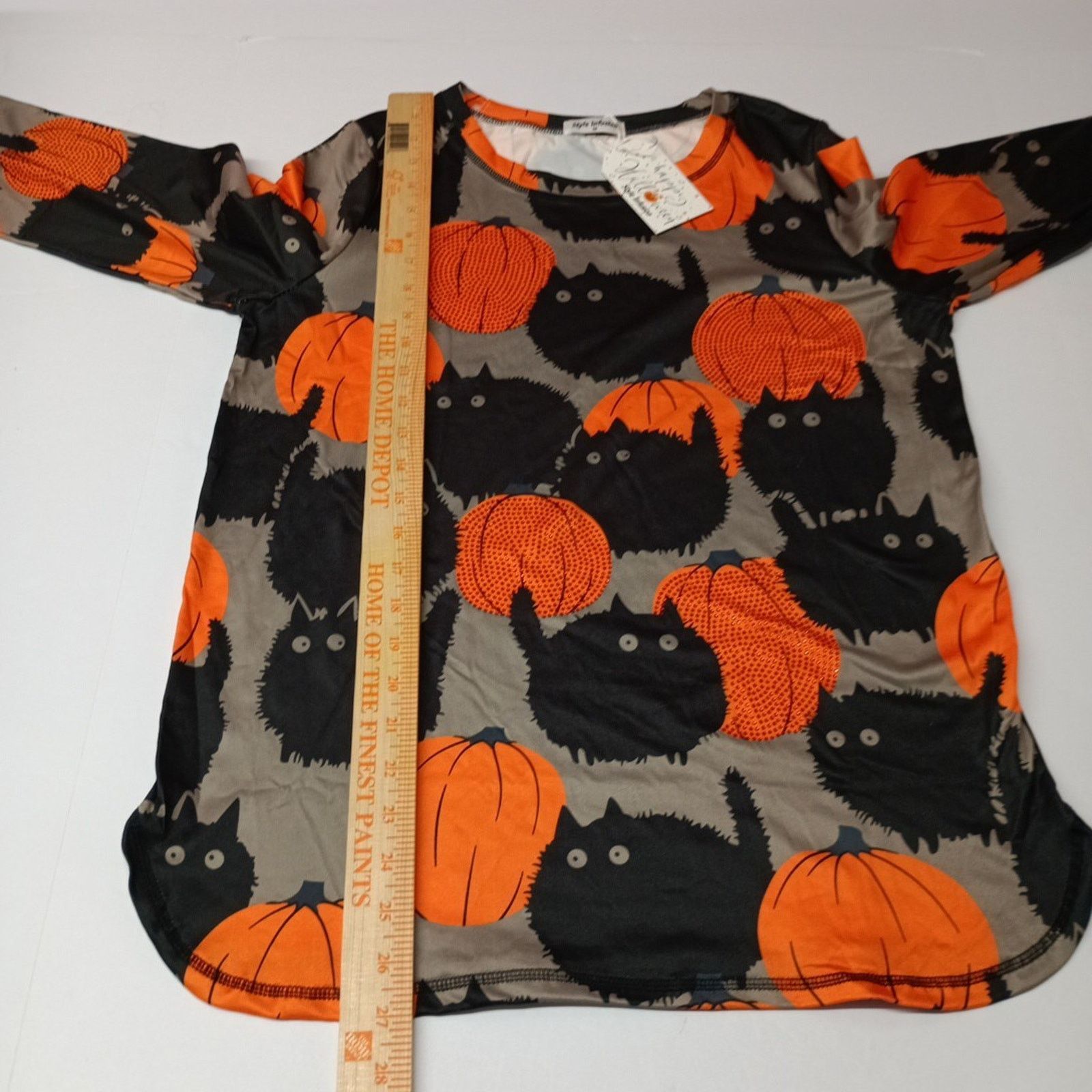 Other Halloween Womens Top Size M Medium Cats & Pumpkins Polyester Size M / US 6-8 / IT 42-44 - 6 Thumbnail