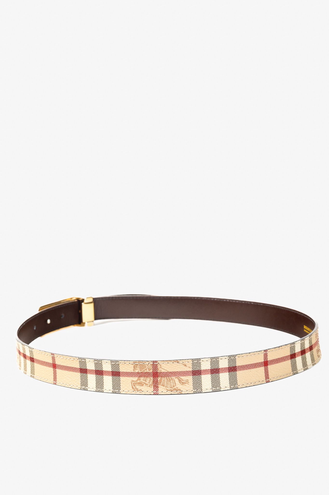 Burberry Burberry Classic Nova Check Gold Plaque Buckle Belt Size ONE SIZE - 2 Thumbnail