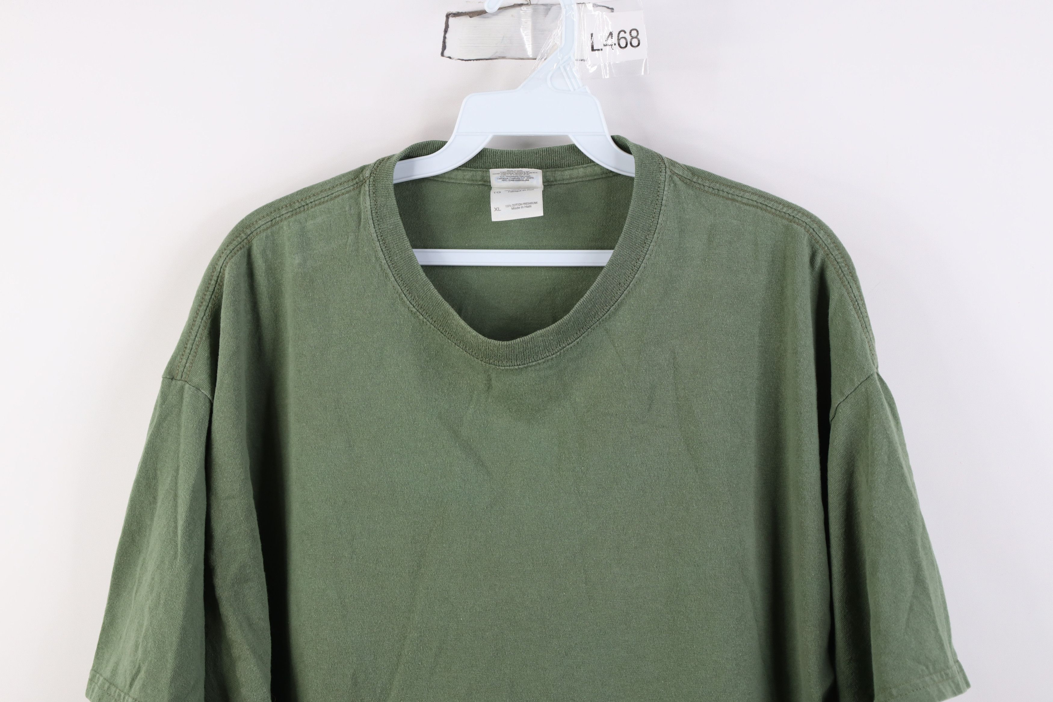 Vintage Vintage 90s Y2K Streetwear Heavy Cotton T-Shirt Army Green Size US XL / EU 56 / 4 - 2 Thumbnail