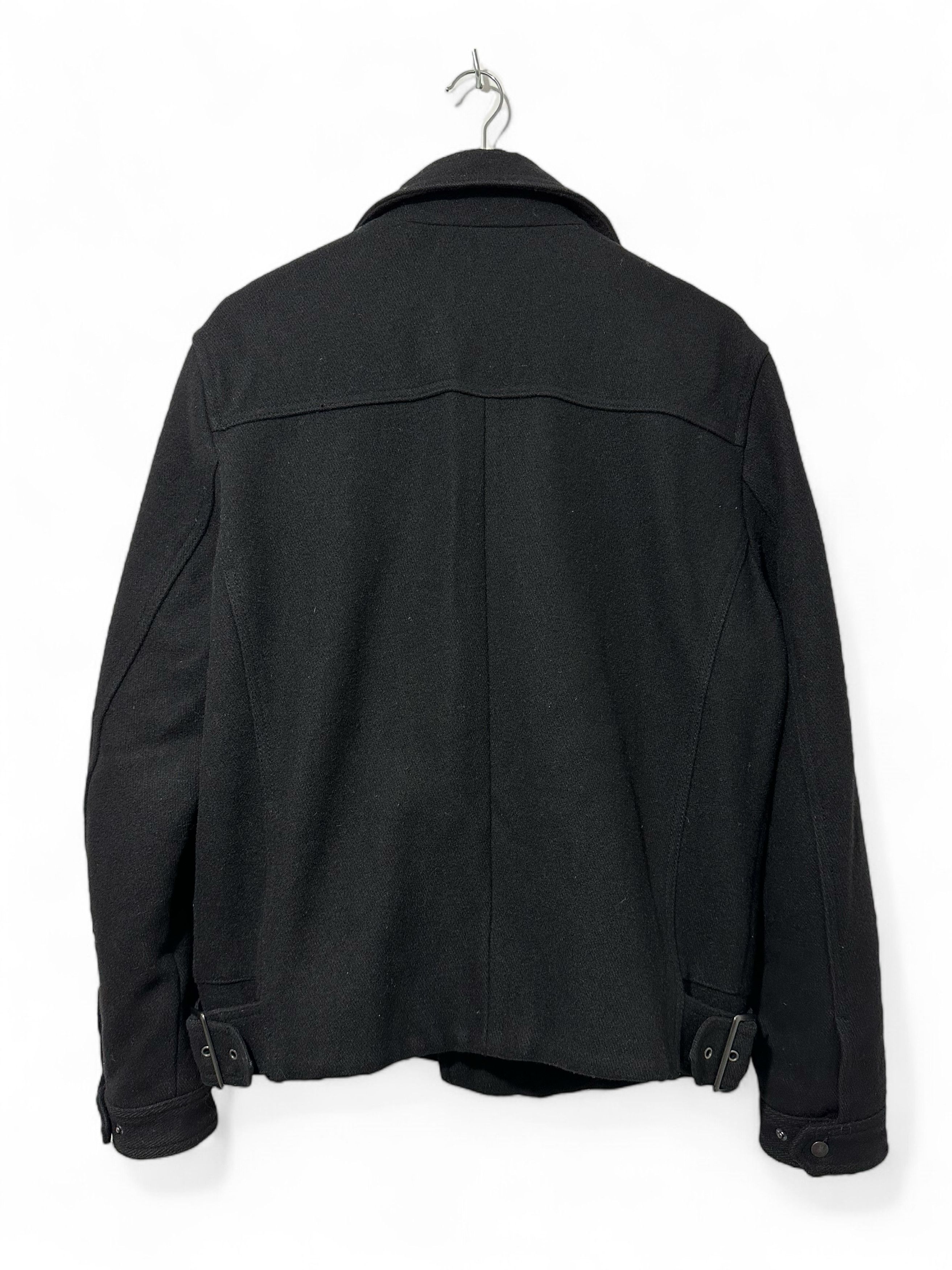 Allsaints H&M Heavy Wool Black Biker Jacket Size US L / EU 52-54 / 3 - 2 Thumbnail