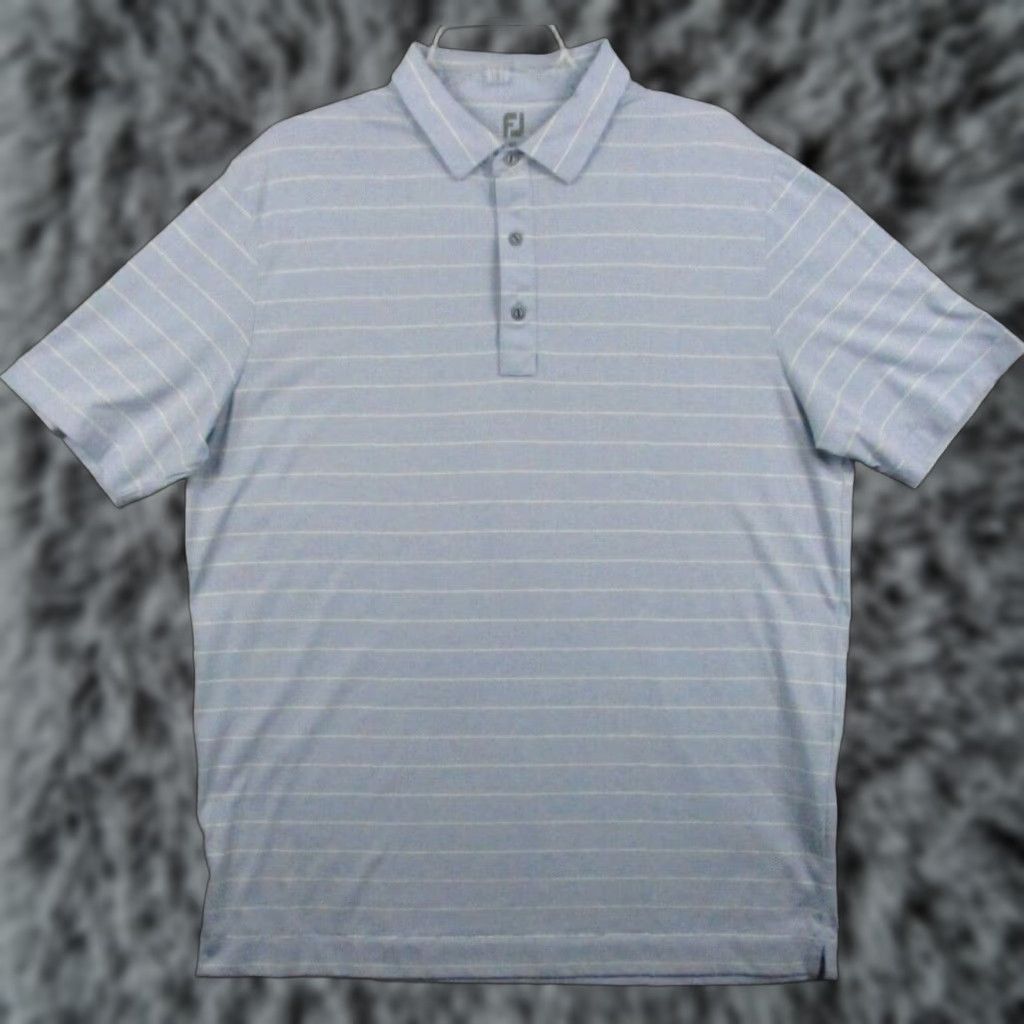 Vintage FJ Polo Shirt XL Men's Golf Blue White Stripe Cotton Polyester Blend Shirt Polo Sports Size US XL / EU 56 / 4 - 1 Thumbnail