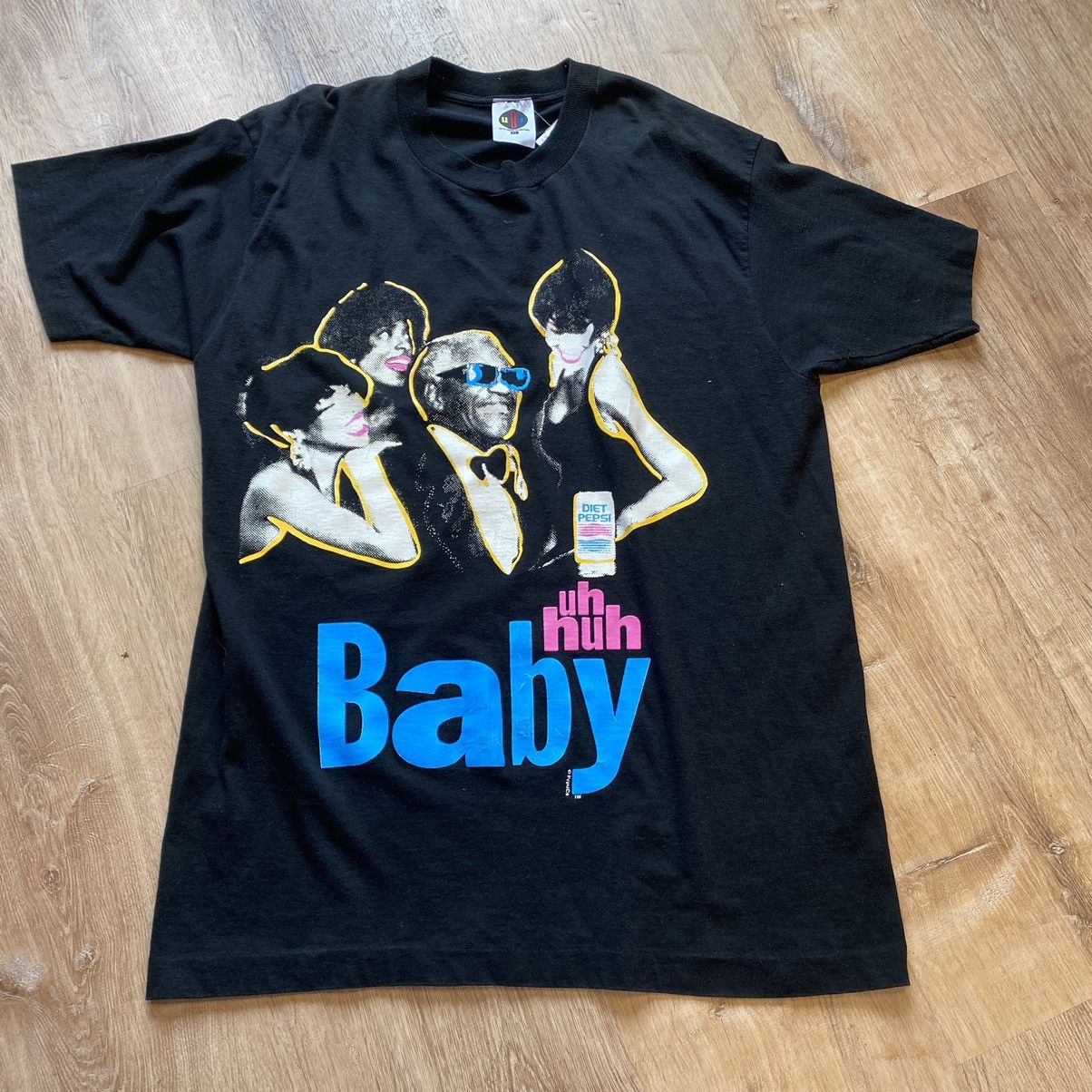 image of Vintage Pepsi "uh Huh Baby" Tee in Black, Men's (Size XL)