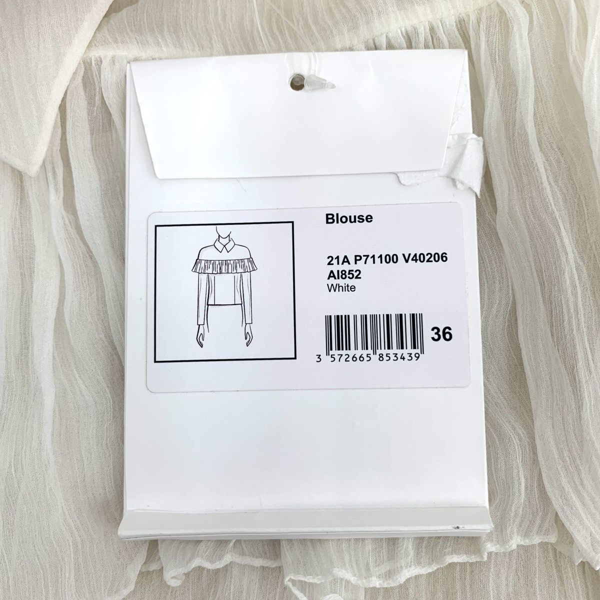 Chanel Chanel Off-white Ruffled Silk Long Sleeve Shirt K26WX Size S / US 4 / IT 40 - 6 Thumbnail