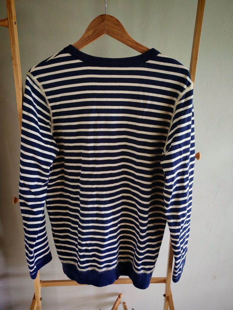 Frapbois FRAPBOIS Navy Stripe V-Neck Cardigan Issey Adjacent Size 1 Size US S / EU 44-46 / 1 - 4 Thumbnail