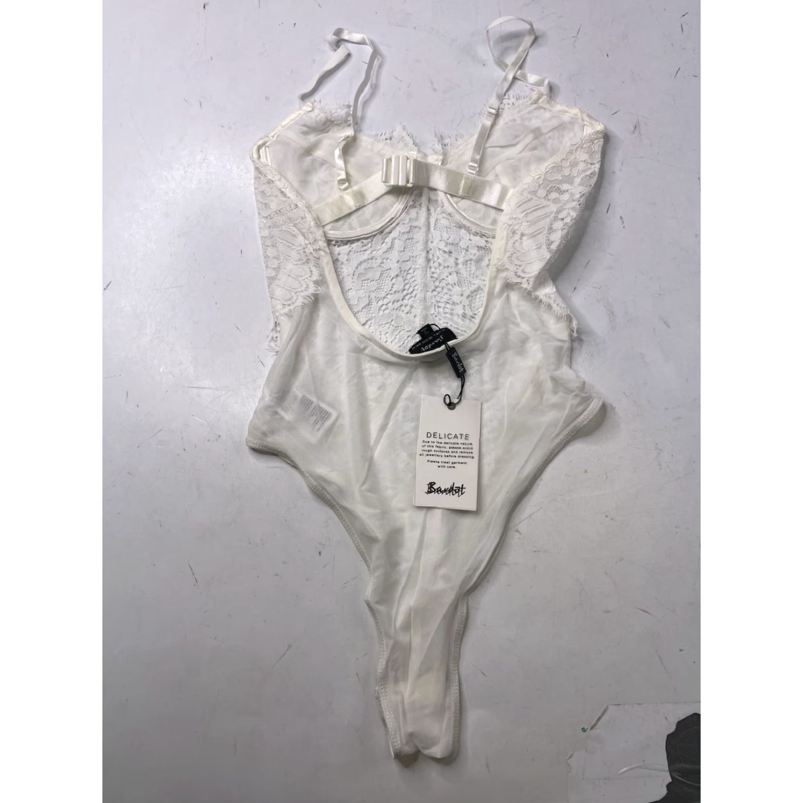Vintage Bardot Bodysuit in WHITE Size 4 XS NEW With Tags One Piece Women Lingerie Size S / US 4 / IT 40 - 5 Thumbnail