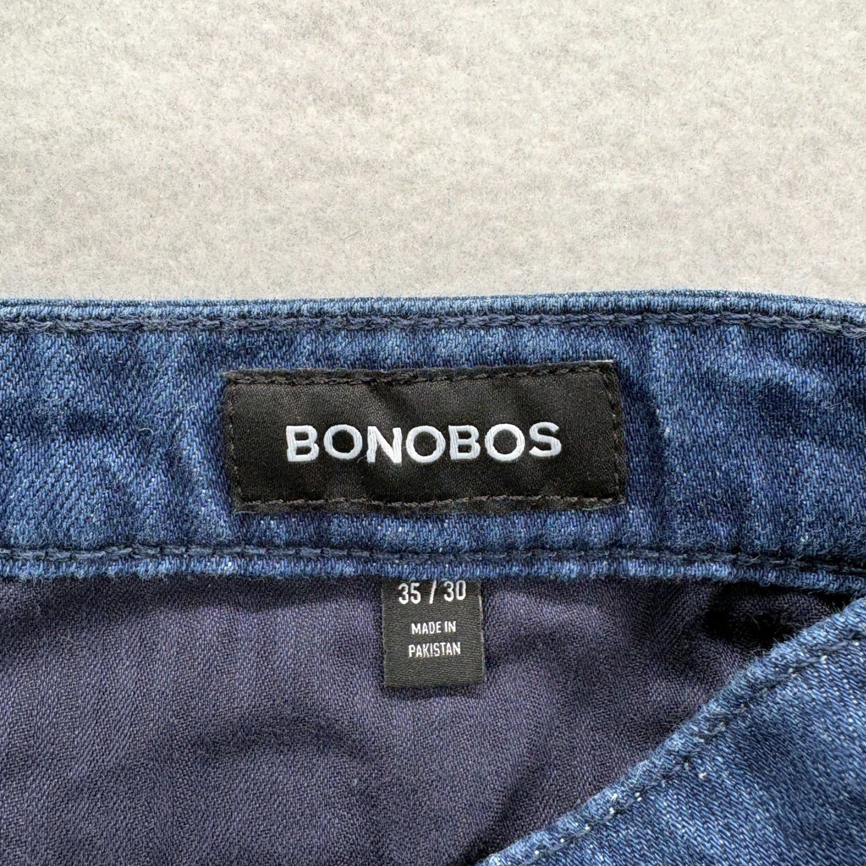 Bonobos Bonobos Pants Mens 35x30 Blue Denim Chino Cotton Hemp Casual Tapered Leg Size US 35 - 4 Thumbnail