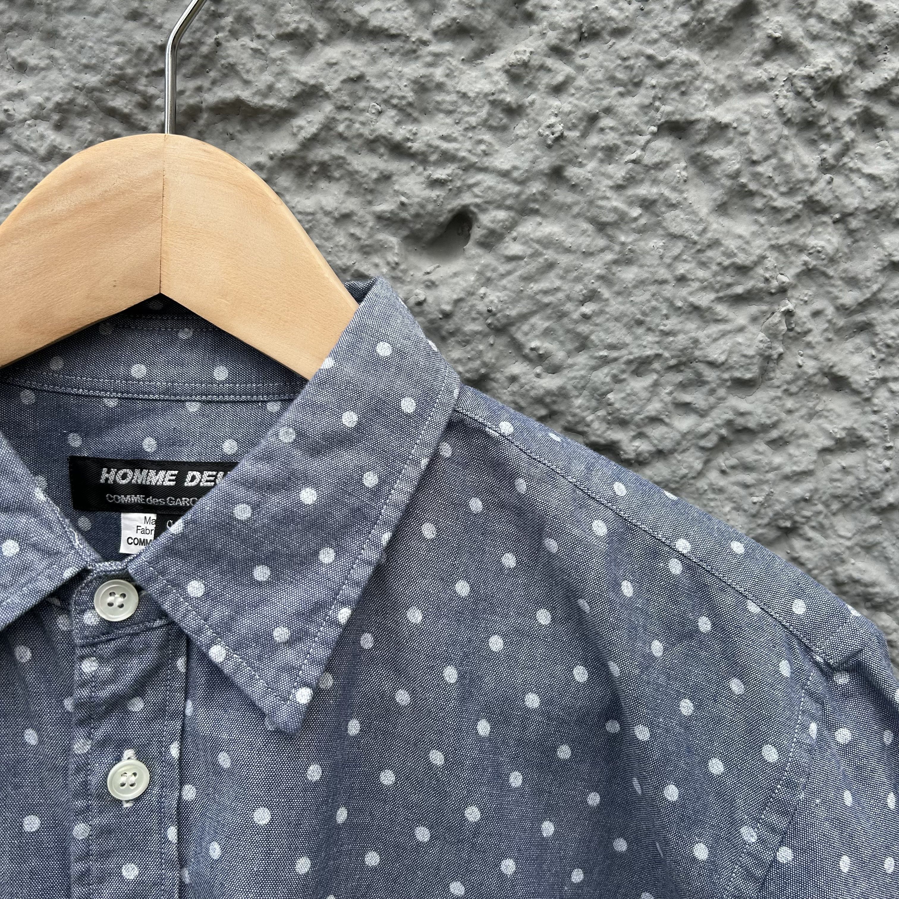 Comme des Garcons CDG Homme Deux Light Blue Polka Dot Shirt Button Up Size US S / EU 44-46 / 1 - 4 Thumbnail