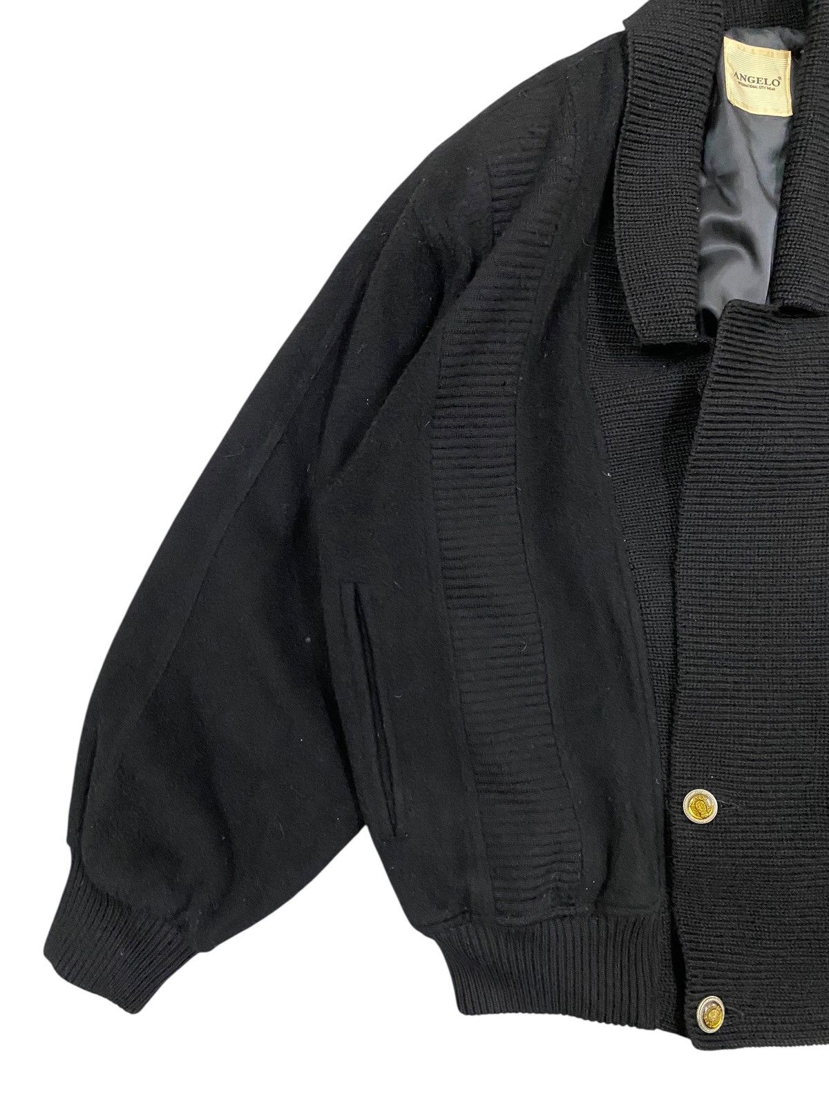 Other Vtg Angelo Cashmere Wool Bomber Jacket Black Size US L / EU 52-54 / 3 - 4 Thumbnail