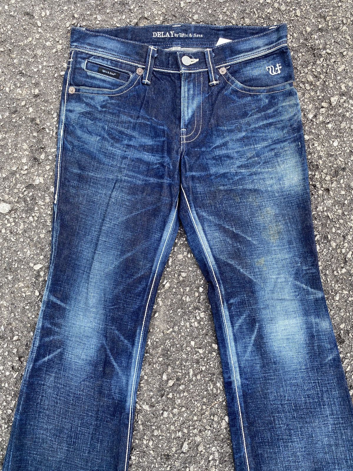 If Six Was Nine × Japanese Brand × Tornado Mart Delay By Ufin & Sons Blue Washed Flare Denim Size US 32 / EU 48 - 3 Thumbnail