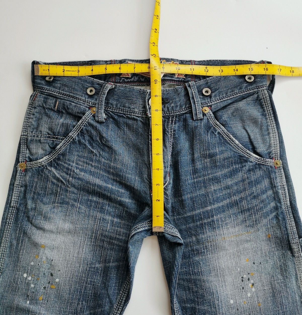 Edwin Liberto Utility Work Carpenter Distressed Ankle Jeans Size US 32 / EU 48 - 11 Thumbnail