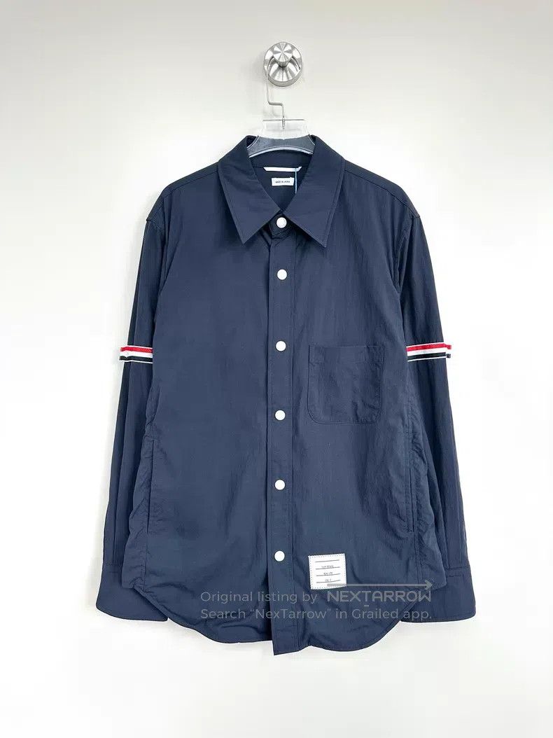 Thom Browne Thom Browne Dark Blue Color-Striped Long-Sleeve Logo Jacke Size US XS / EU 42 / 0 - 1 Thumbnail