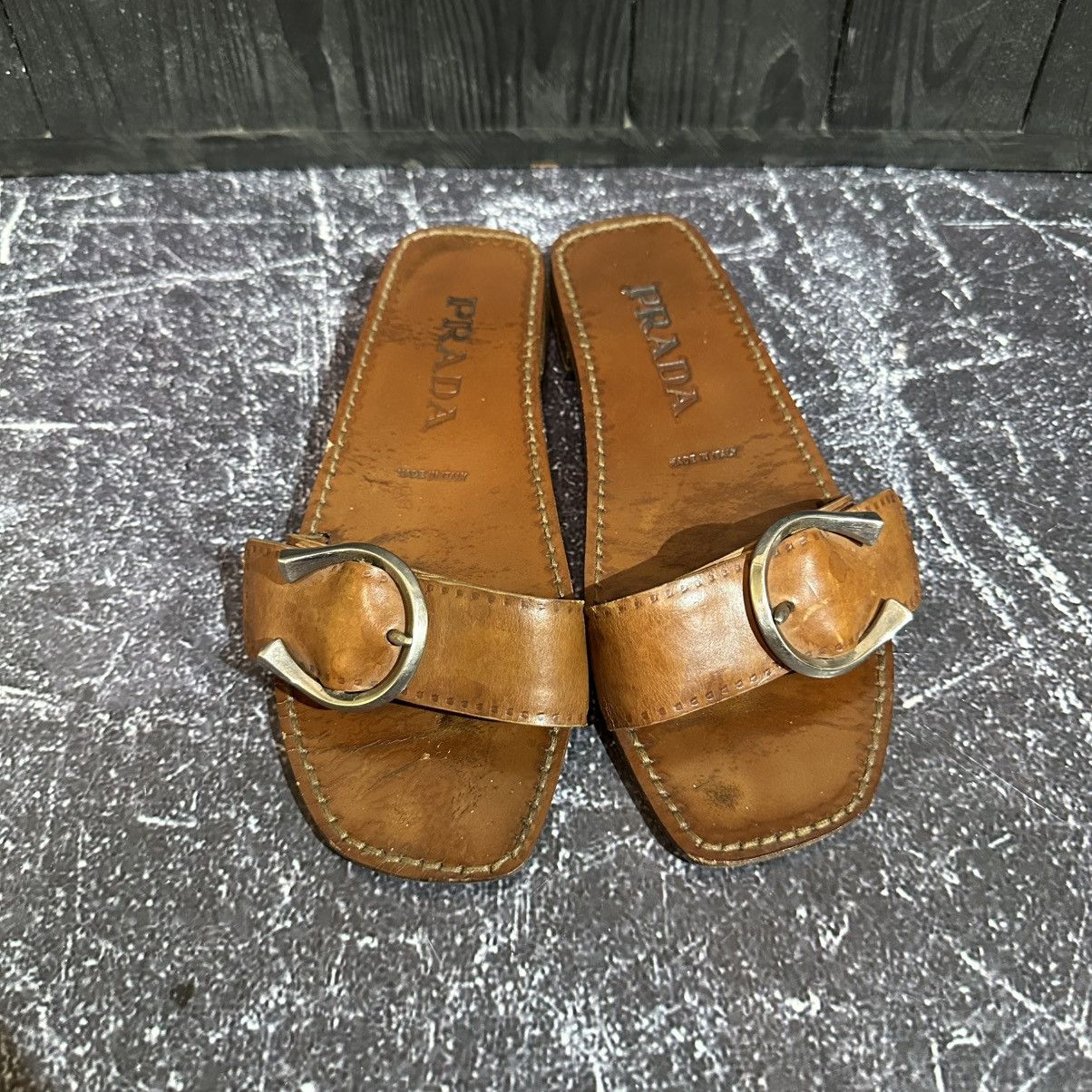 Prada VINTAGE PRADA - Women’s Leather Sandals Size 36 Size US 6 / IT 36 - 5 Thumbnail