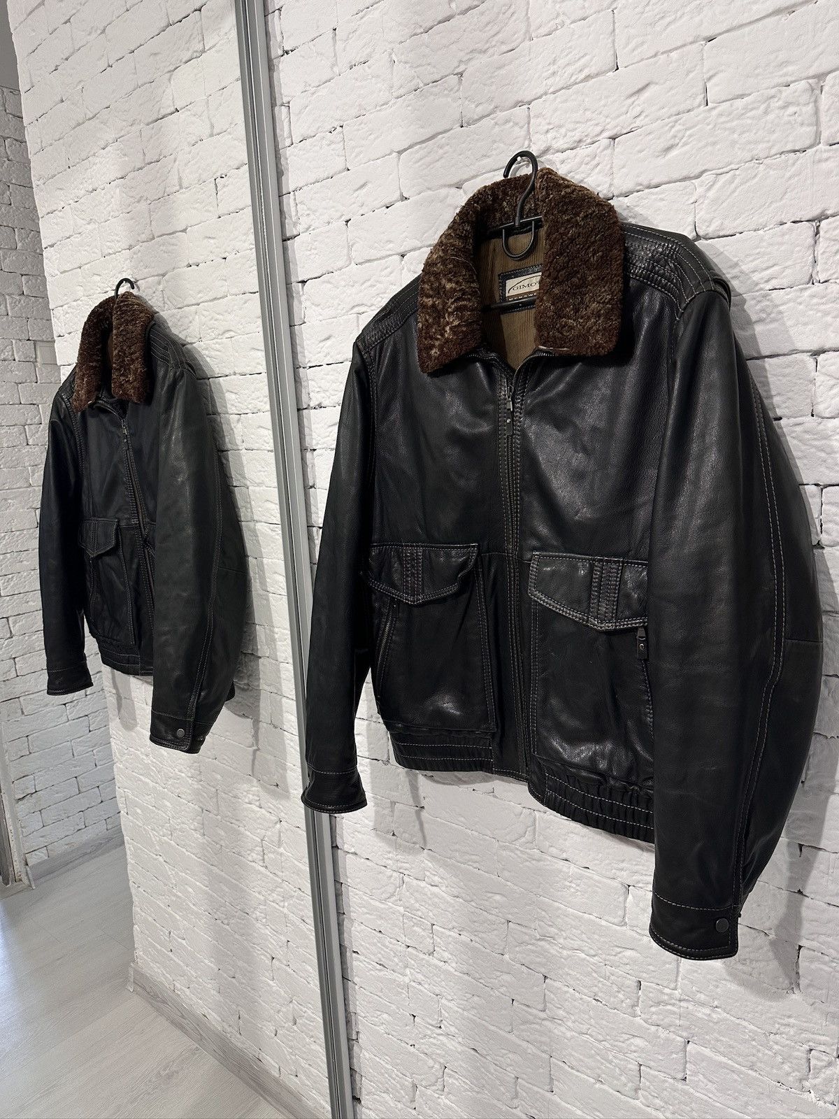 Gimo's Gimo’s Italy Leather Jacket – 100% Pelle Leather – Black Size US L / EU 52-54 / 3 - 1 Thumbnail
