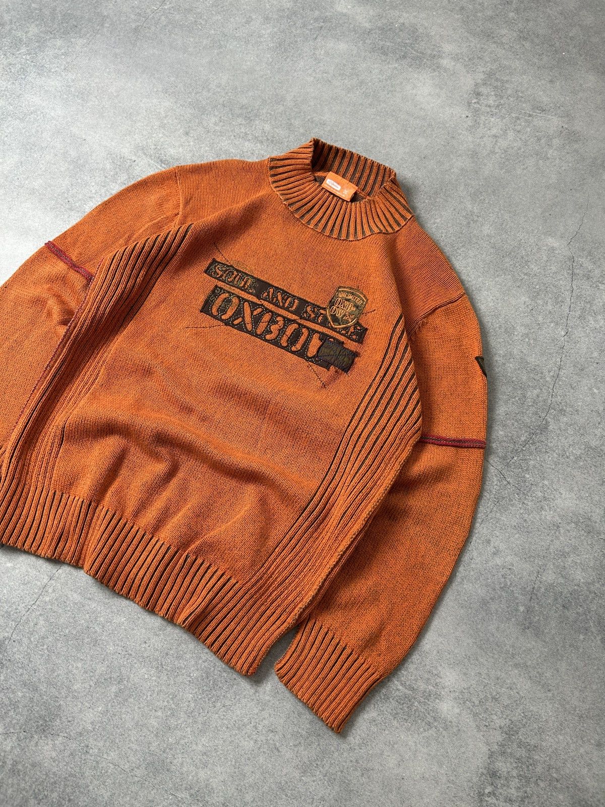 Oxbow Vintage Oxbow big logo orange knit-sweatshirt mens Size US M / EU 48-50 / 2 - 4 Thumbnail