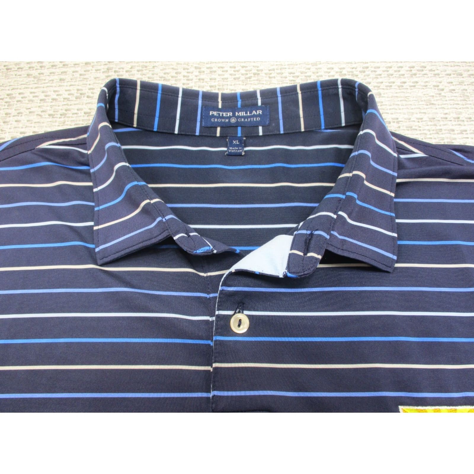 Peter Millar Peter Millar Crown Crafted Polo Golf Shirt XL 2019 Scottsdale Arizona Logo Blue Striped Short Sleeve Men's Regular Polo Golf Shirt Size US XL / EU 56 / 4 - 5 Thumbnail