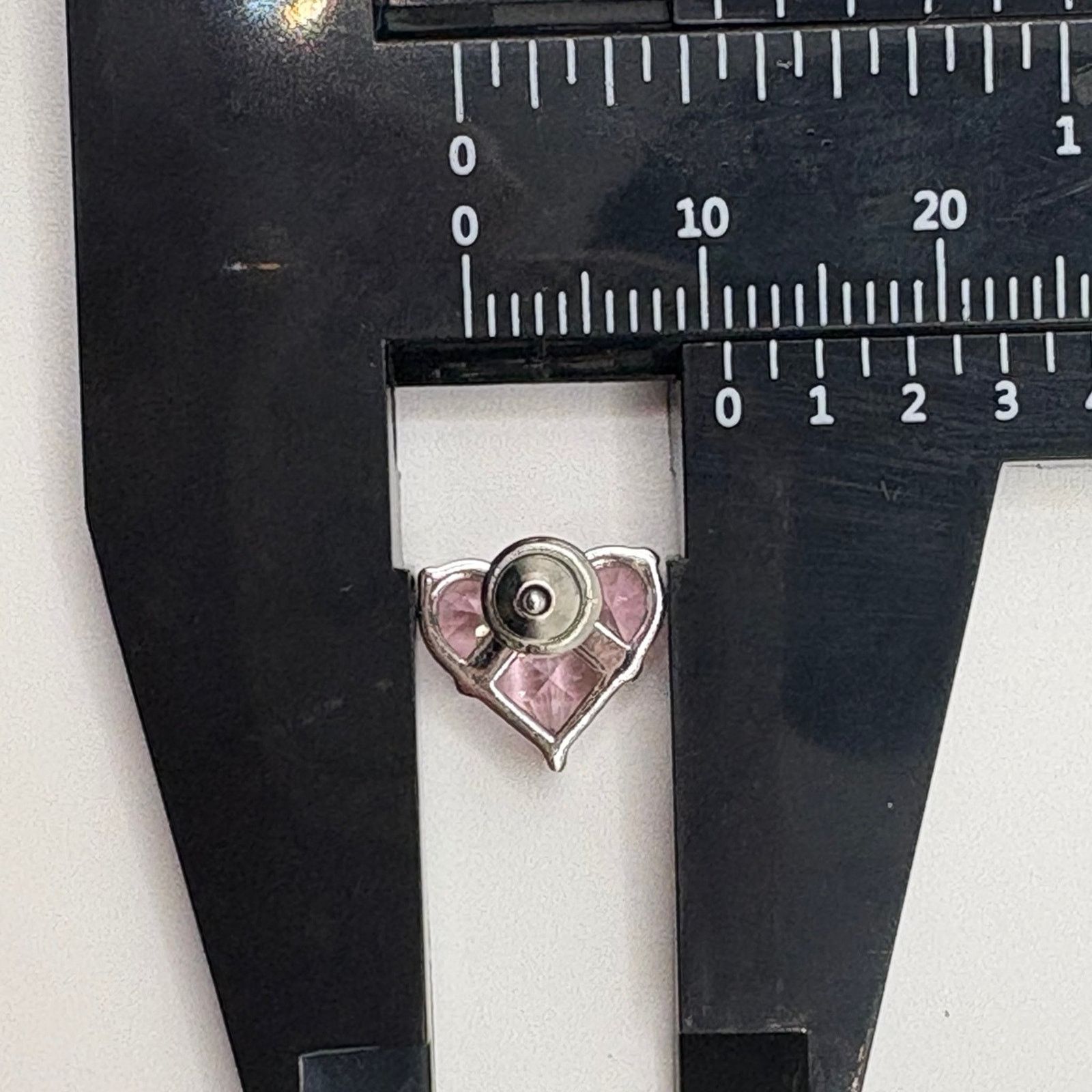 Other 925 Sterling Silver Lab-Created Pink Sapphire Heart Earrings Size ONE SIZE - 6 Thumbnail