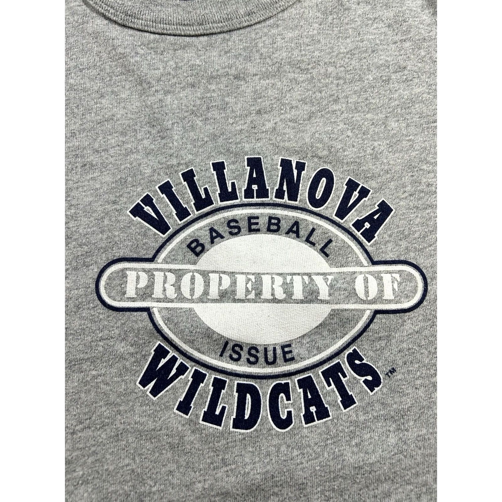 Champion VINTAGE Champion Villanova Wildcats Baseball Property Of Tee Large Gray Shirt Mens Size US L / EU 52-54 / 3 - 4 Thumbnail