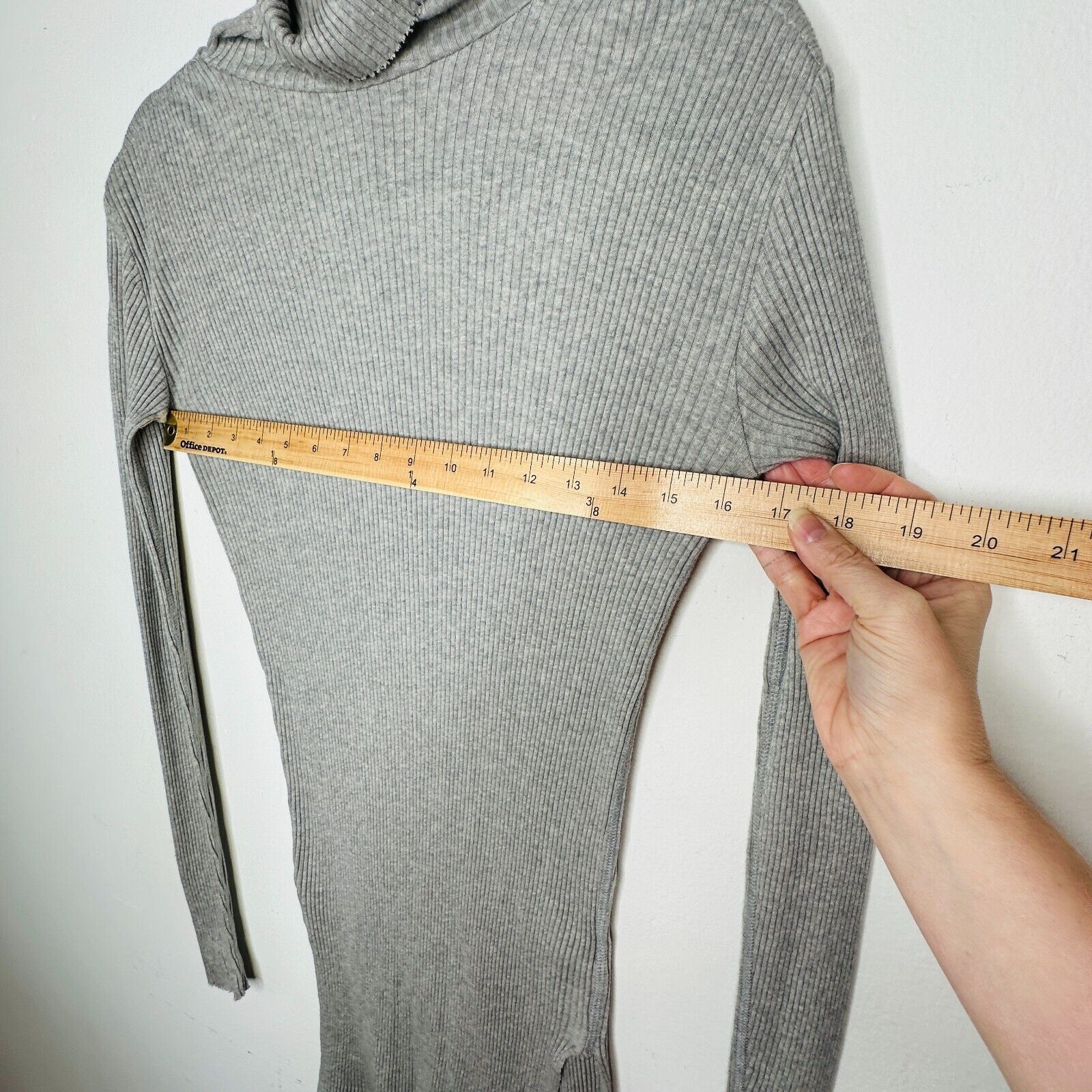 Helmut Lang Helmut Lang Gray Turtleneck Long Sleeve Knit Mini Dress Top Size M / US 6-8 / IT 42-44 - 8 Thumbnail