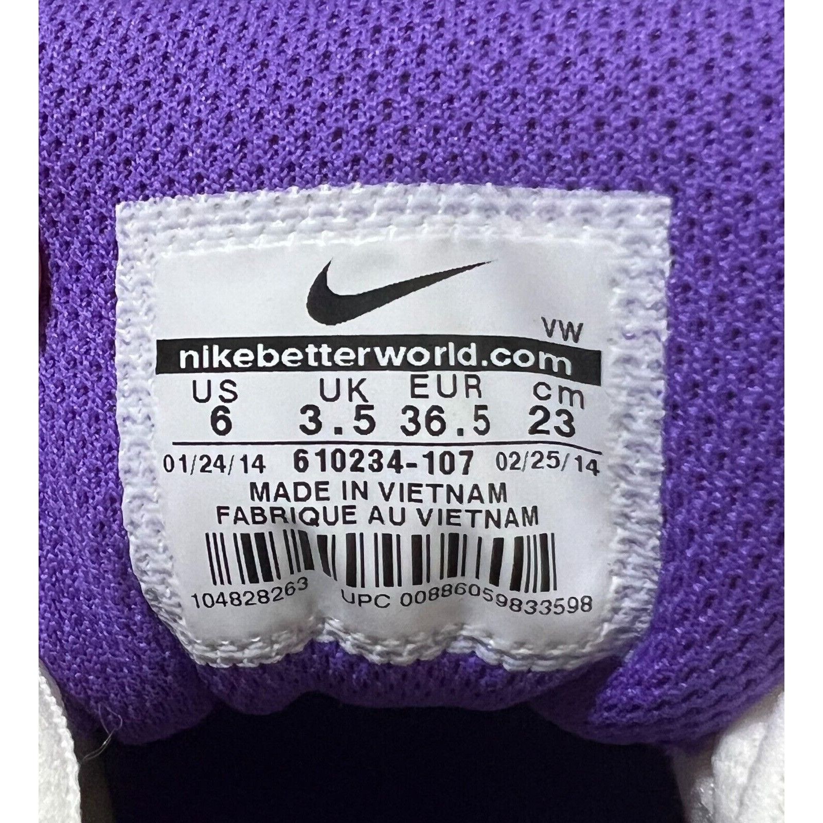 Nike Nike T-Lite XI Athletic Shoes Women’s Size 6 White Purple Le Size US 6 / IT 36 - 9 Thumbnail