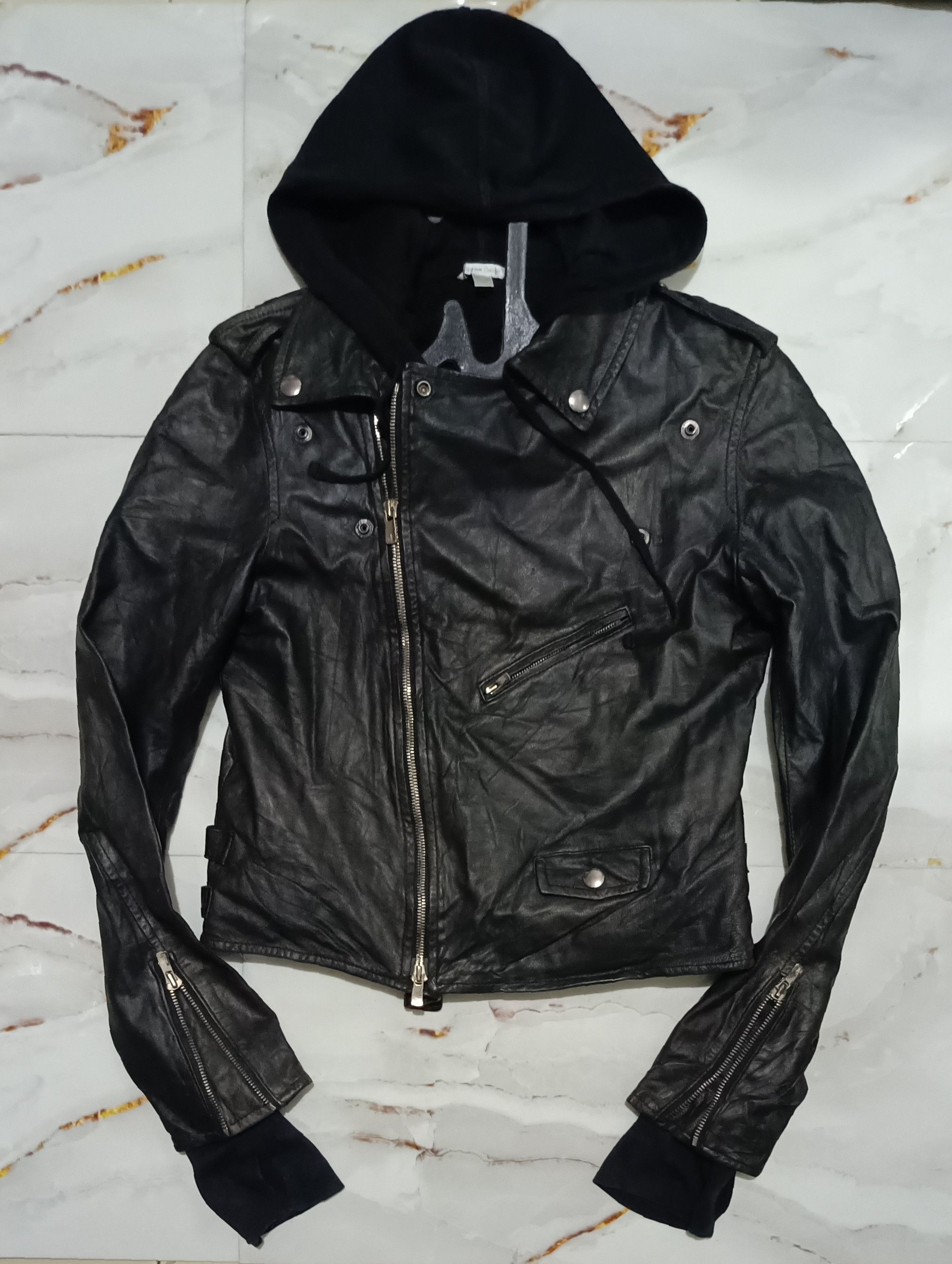 Ekam Sheepskin Asymmetric Hoodie Crystal Castles style Size S / US 4 / IT 40 - 1 Thumbnail