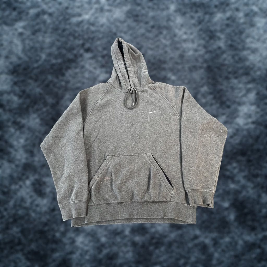 Nike VINTAGE Nike Hoodie Mens L Gray Check Fleece Swoosh 90s Grunge Pullover Theme Mens Size US L / EU 52-54 / 3 - 1 Thumbnail