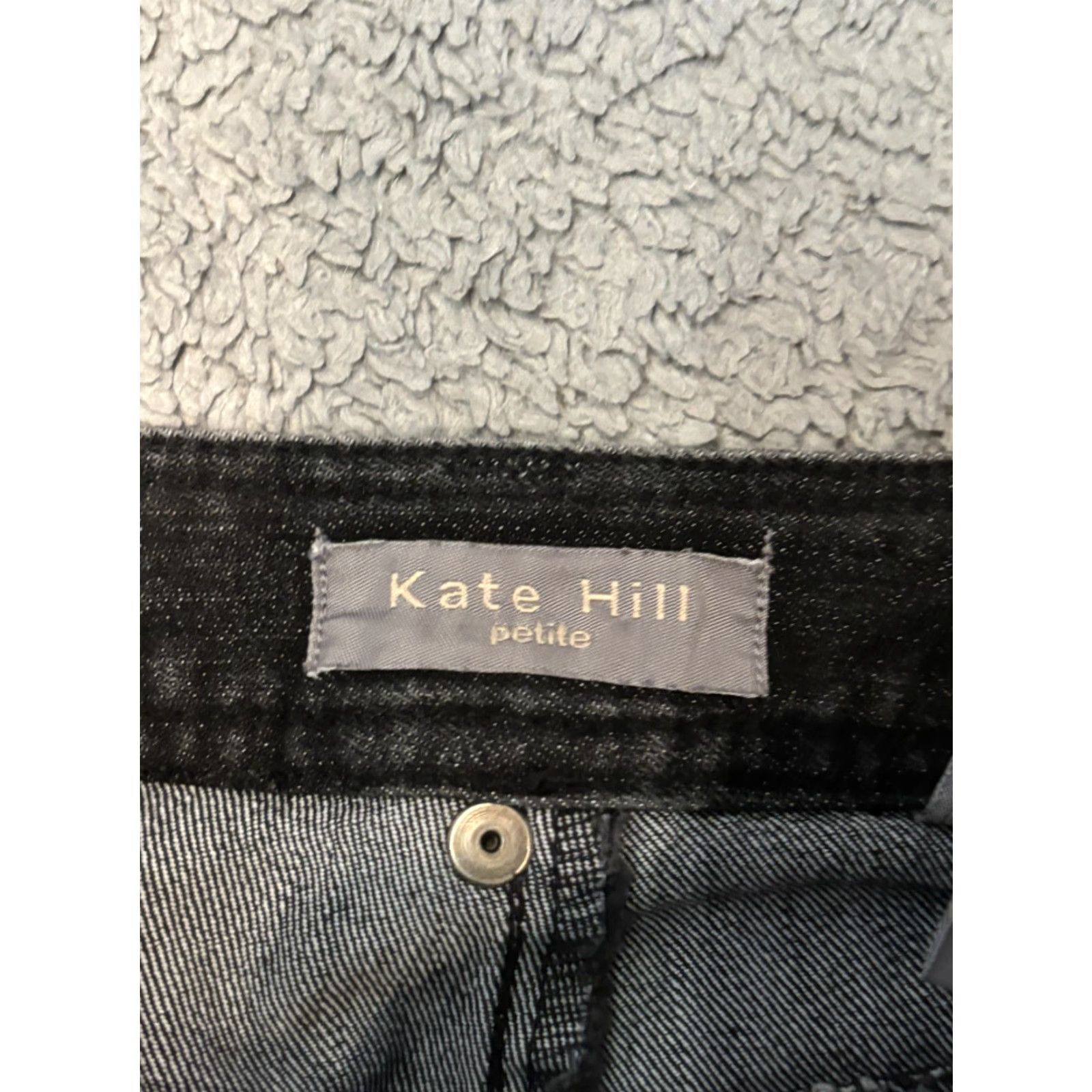 Denime Kate Hill Jeans Womens 4P Petite Black Denim Straight Leg Casual Pants Size 27" / US 4 / IT 40 - 2 Thumbnail