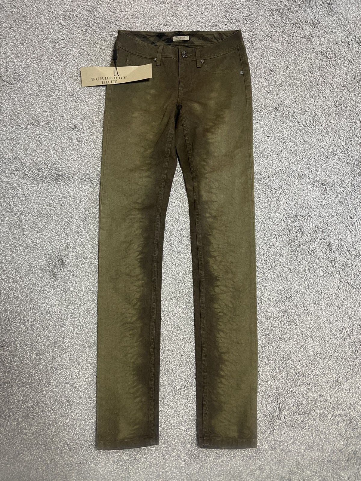 Burberry Burberry Brit Kensington Olive Tie Dye Low Rise Skinny 28 Size 24" / US 00 / IT 34 - 1 Thumbnail