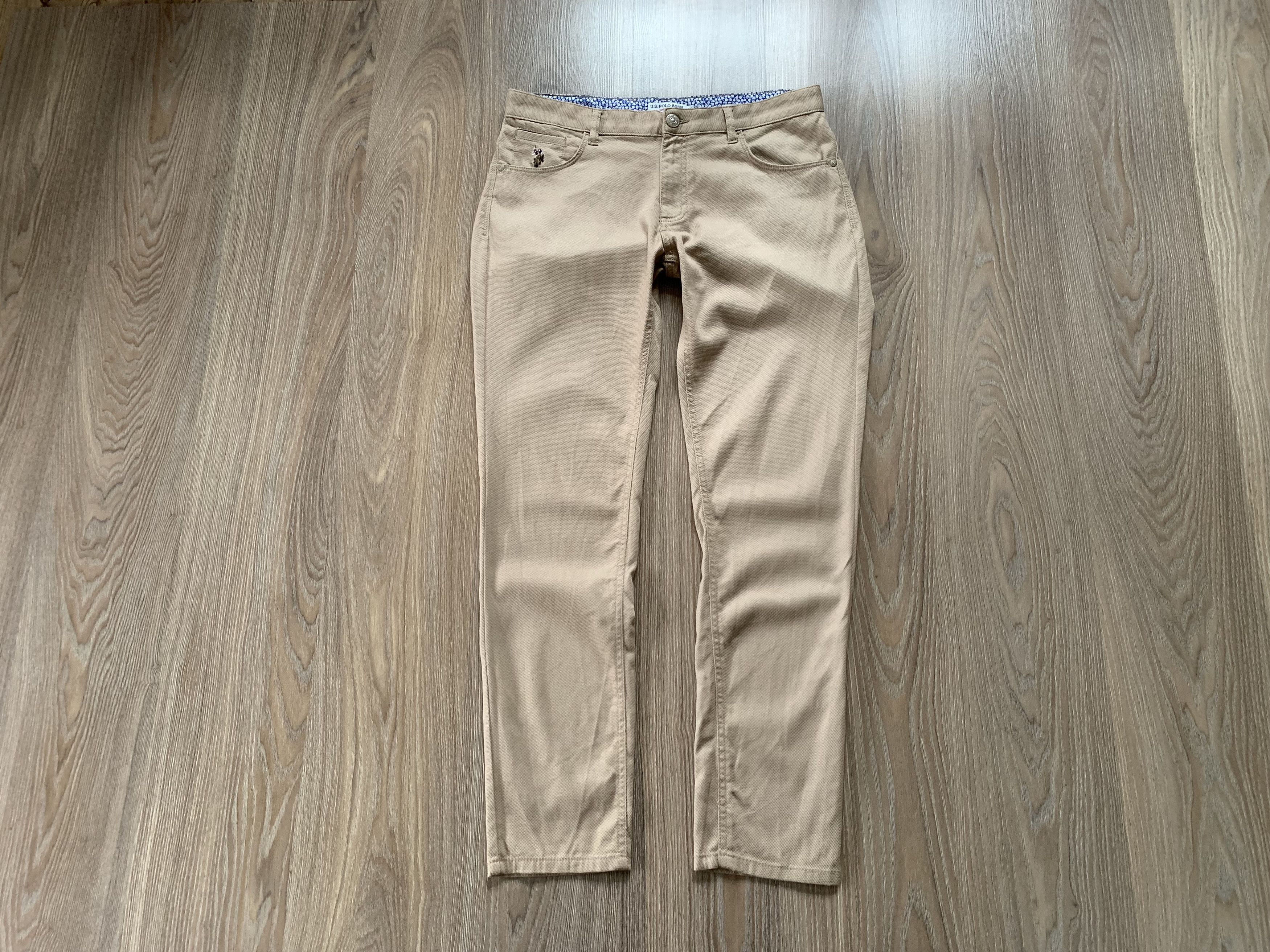 Designer × U.S. Polo Assn. U.S. Polo Assn Slim Beige Casual Pants Size US 34 / EU 50 - 1 Thumbnail