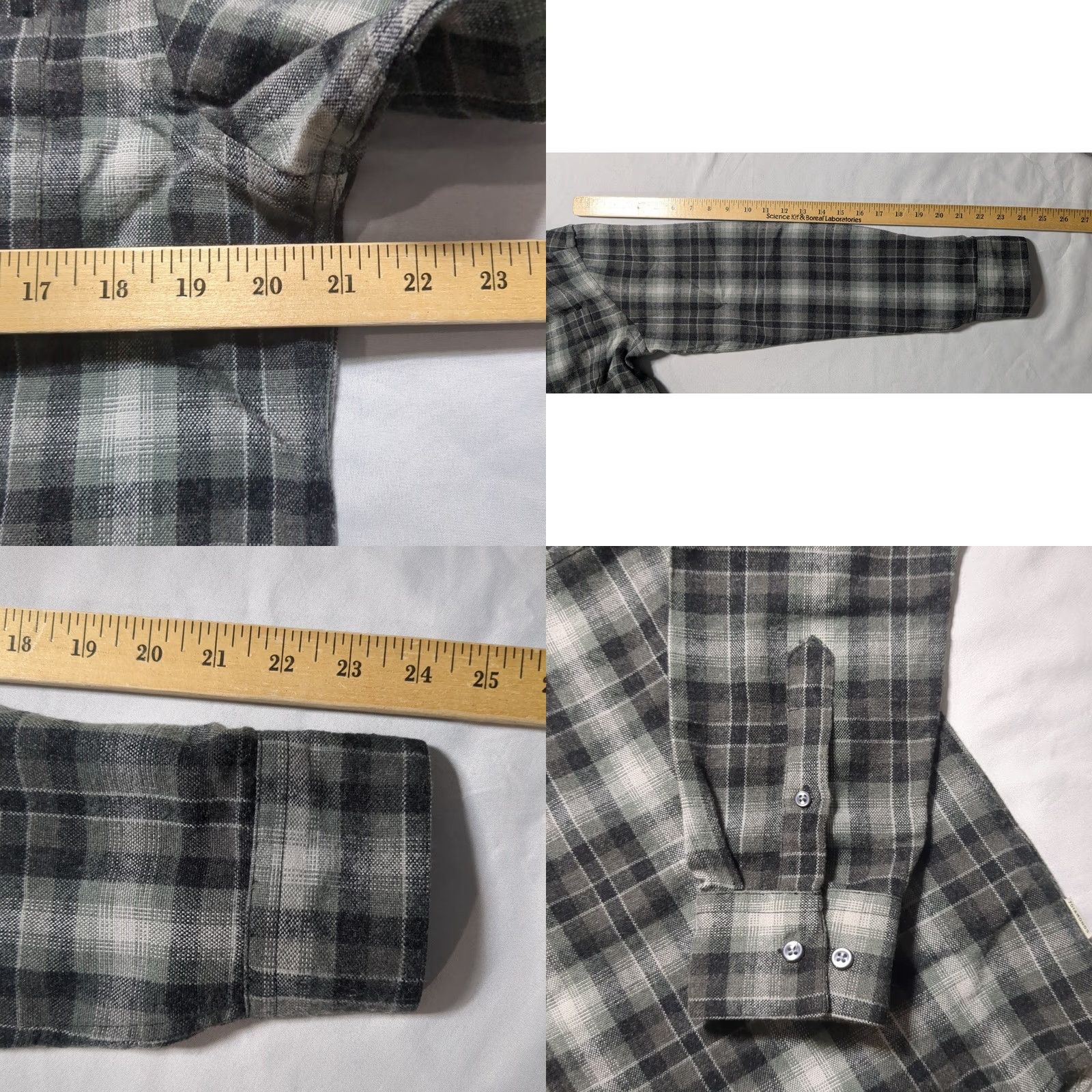 Vintage 7Diamonds Flannel Shirt Men M Grey Black Plaid Wool Blend EUC Button-Up Pocket Chest 7Diamonds Logo Size US M / EU 48-50 / 2 - 8 Thumbnail