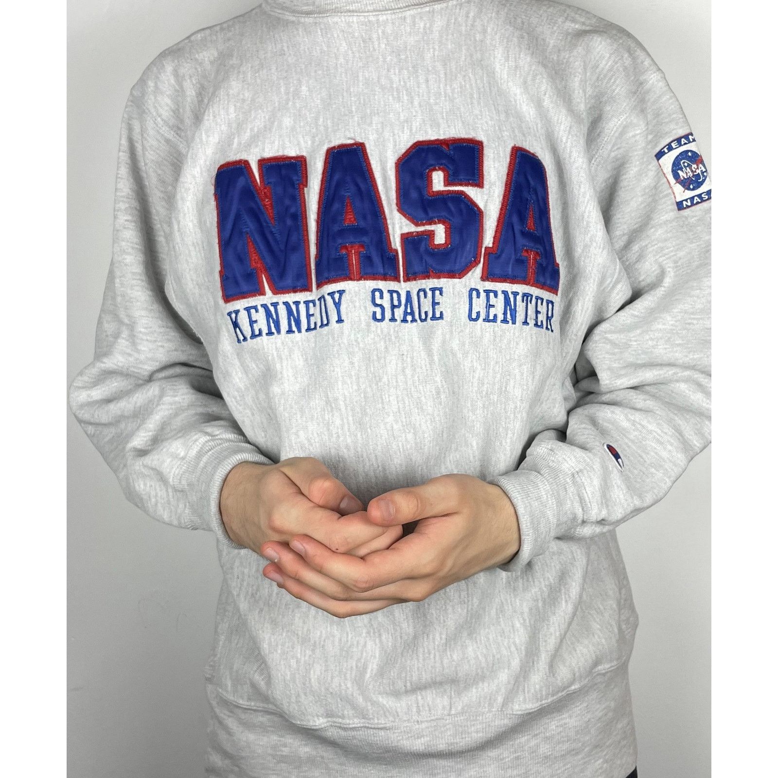 Champion × Vintage VTG Champion Men Gray Nasa Kennedy Space Center Sweatshirt L Size US L / EU 52-54 / 3 - 2 Thumbnail