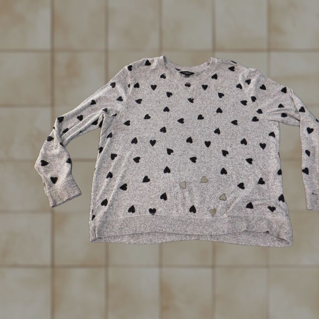 Lucky Brand Lucky Brand Sweater Womens XL Gray Crew Neck Geometric Embroidered Viscose Knit Pullover Regular Fit Long Sleeve Casual Size XL / US 12-14 / IT 48-50 - 1 Thumbnail