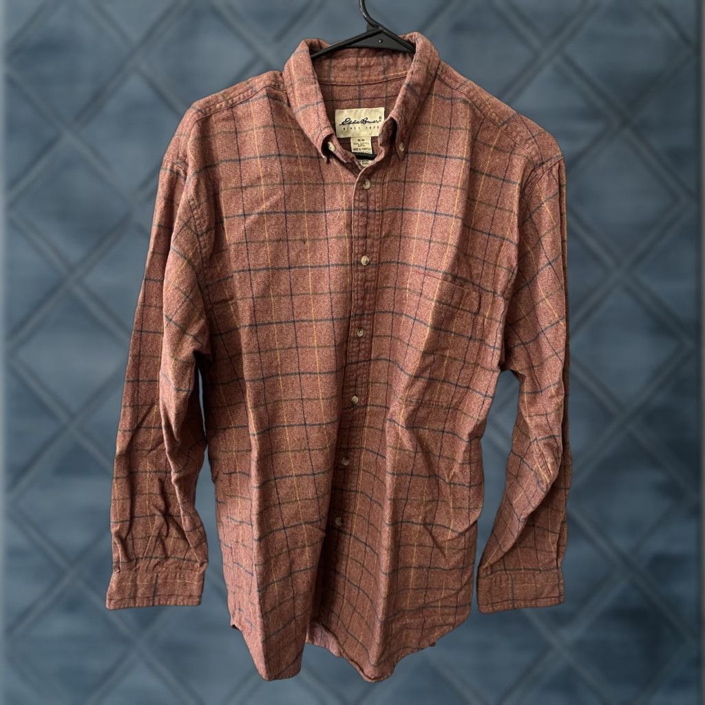 Eddie Bauer Eddie Bauer Button-Down Shirt Adult Medium Rust Cotton Mens Size US M / EU 48-50 / 2 - 1 Thumbnail