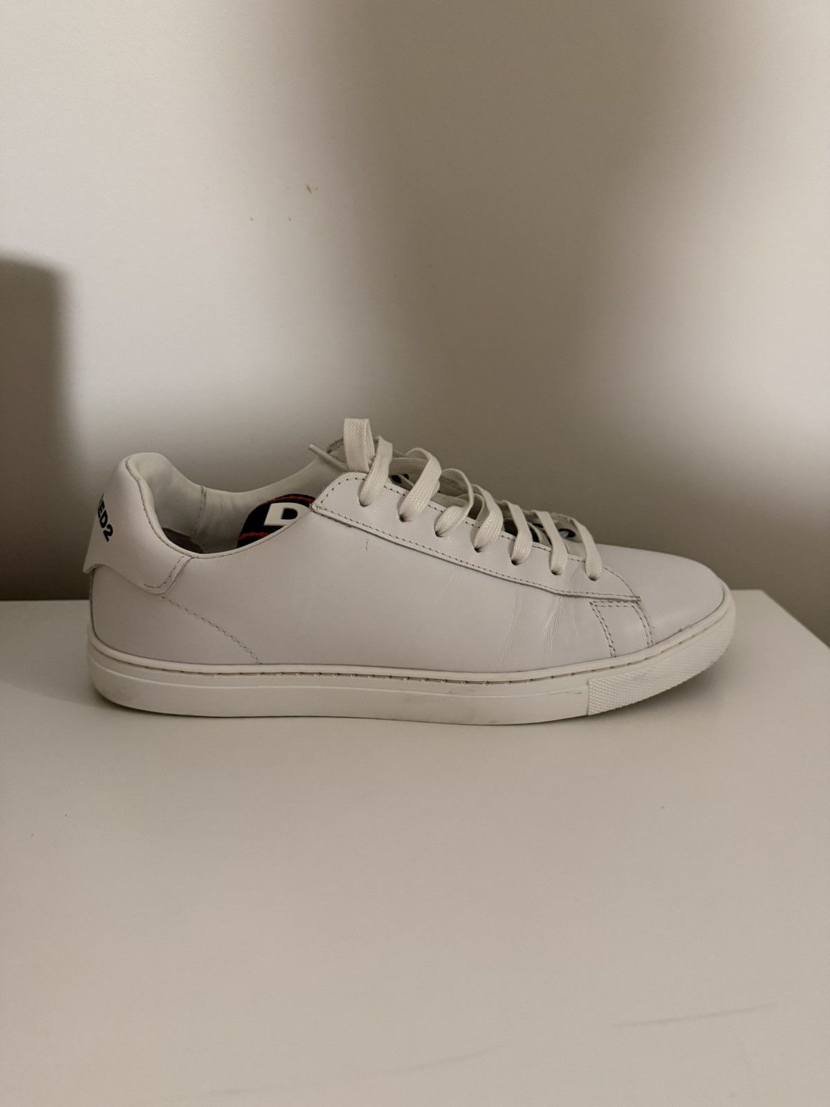 Dsquared2 DSQUARED White Leather Sneakers Size US 6.5 / EU 39-40 - 1 Thumbnail