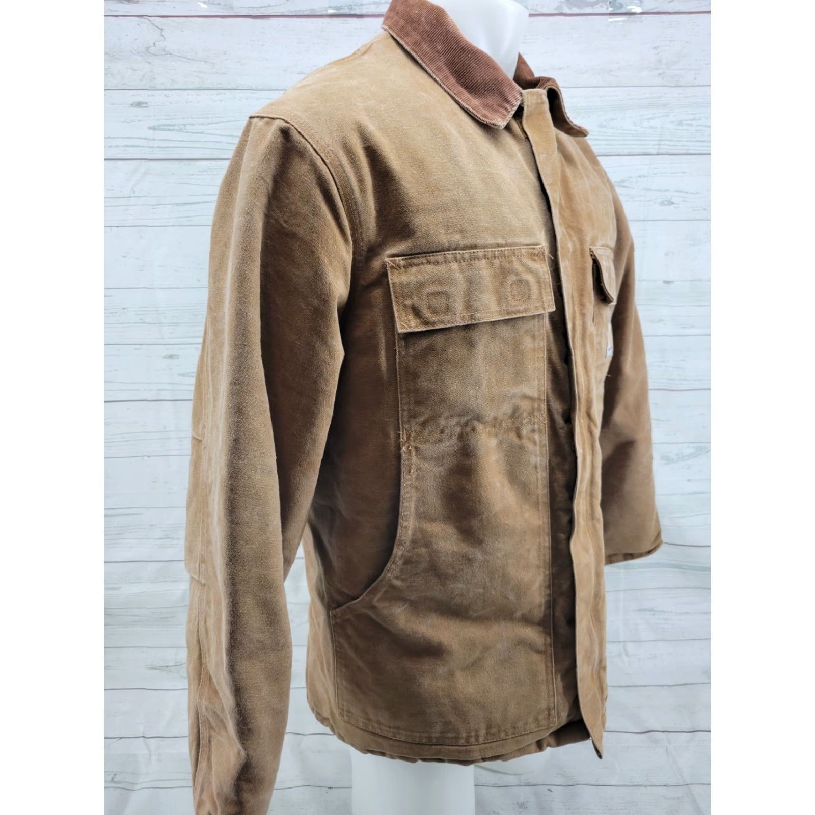 Carhartt VINTAGE Carhartt Coat Duck Canvas USA MADE 44 C03 BRN ARCTIC QUILT LINED CHORE Full Zip 100% Cotton Mens Brown Duck Canvas Jacket Wearable Workwear Size US S / EU 44-46 / 1 - 4 Thumbnail