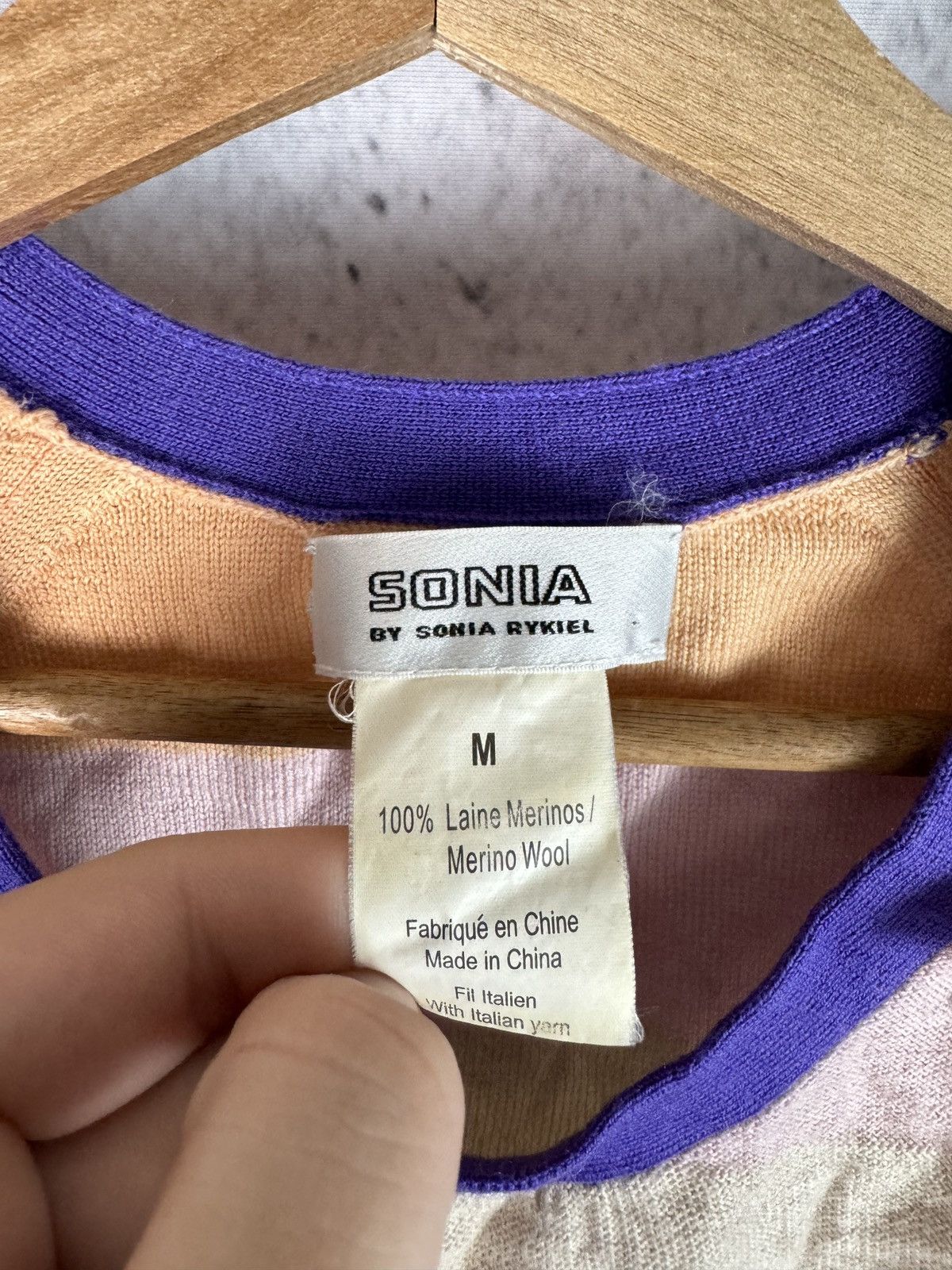 Sonia Rykiel Striped Multicolor Wool Sweater Made in Hong Kong Size M / US 6-8 / IT 42-44 - 3 Thumbnail