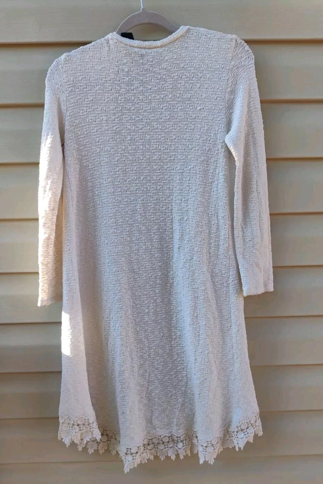 Other Heart-n-Crush Open Front Duster Cardigan Sweater Cream Long Size S / US 4 / IT 40 - 8 Thumbnail
