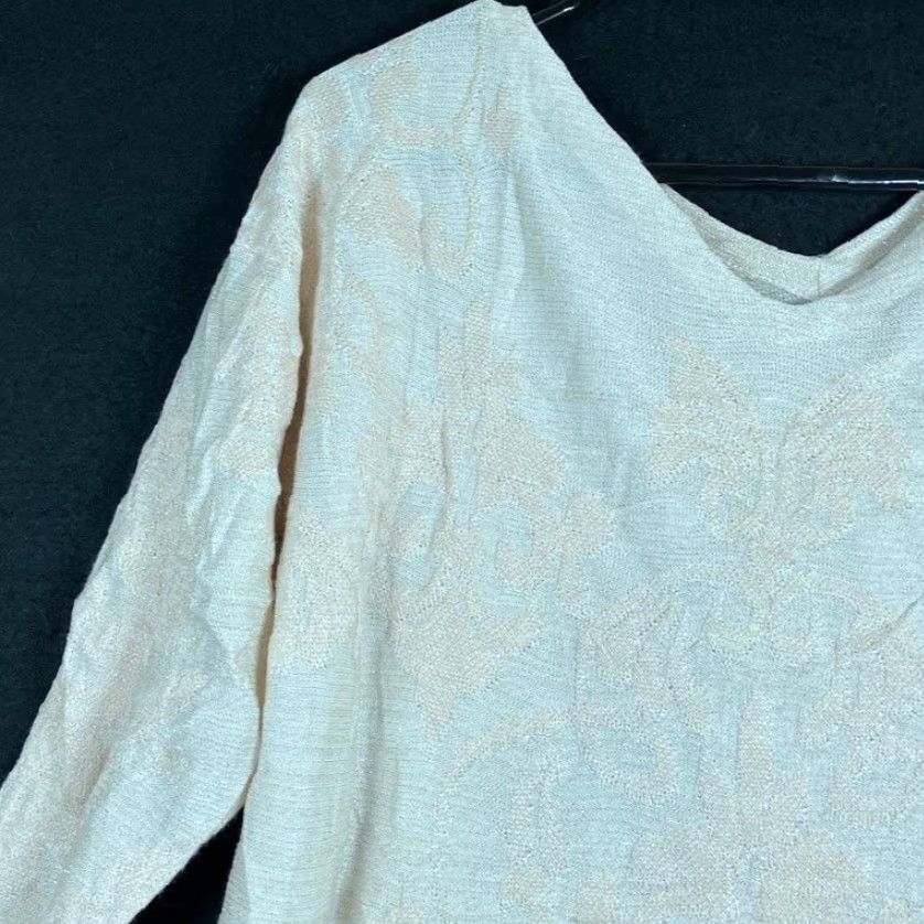 Vintage Chicos Womens Sweater Cream Double V Neck 3/4 Sleeve Casual Wear M Size M / US 6-8 / IT 42-44 - 4 Thumbnail